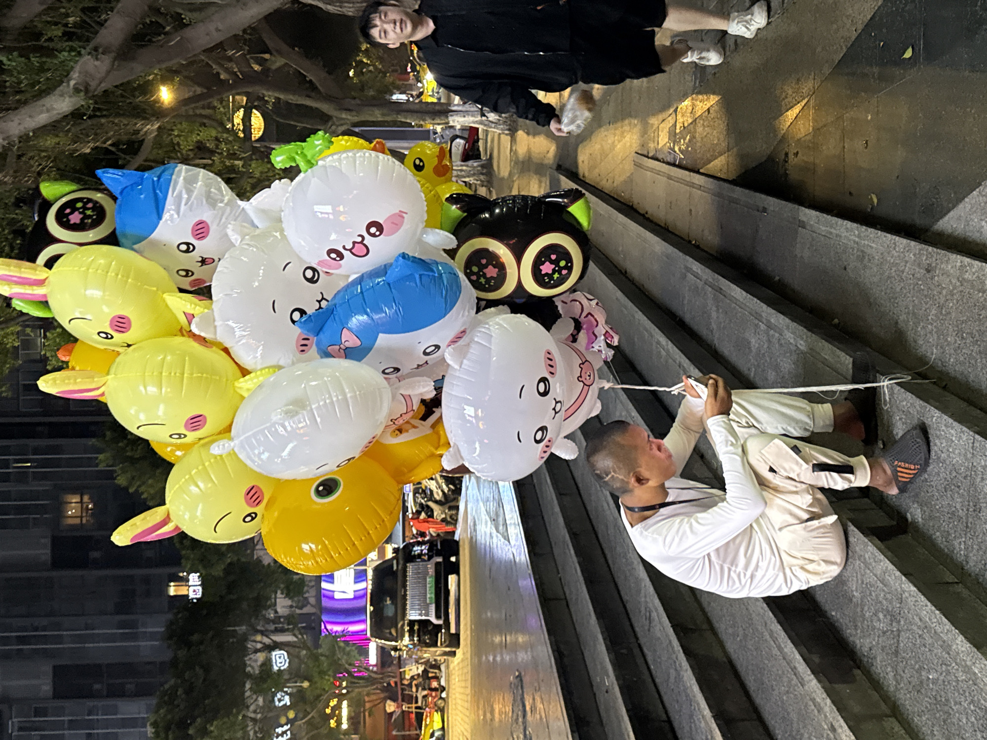 Chongqing nightlife: neon streets, taxis, food stalls, and crowds
