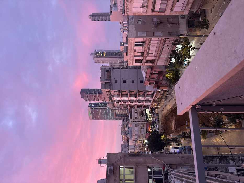 Tel Aviv cityscape captured during colorful afternoon hours
