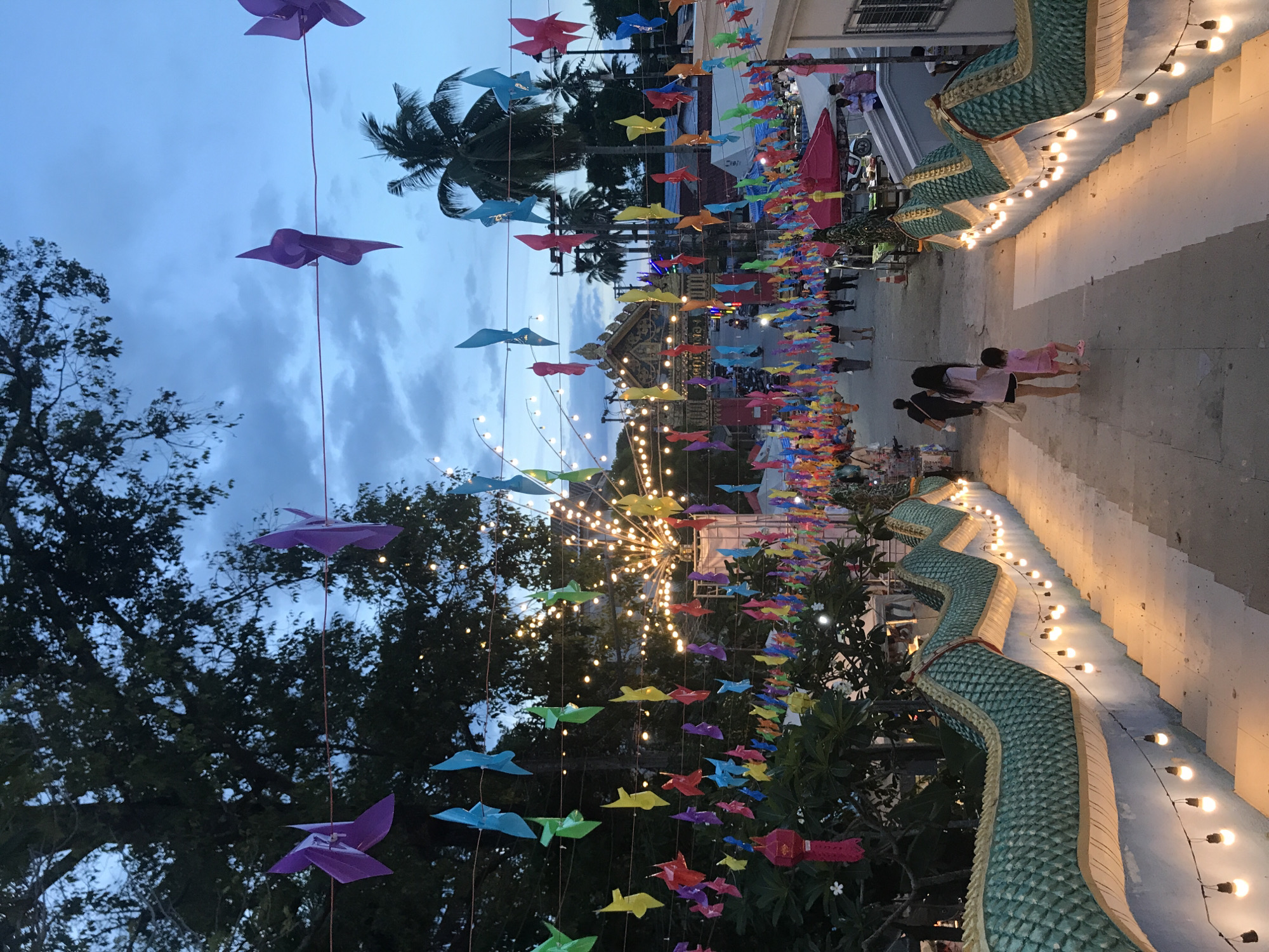 Evening festival celebration documented in Baan Mae Nam, Thailand