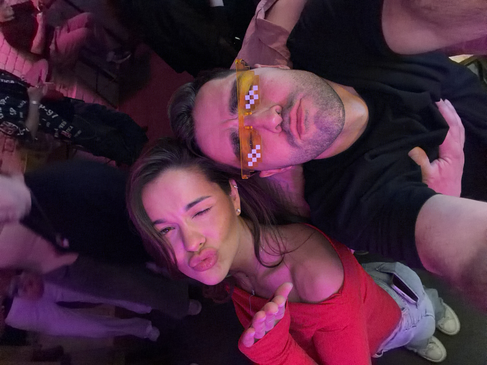Nightclub gathering documented in Krasnoyarsk during evening hours