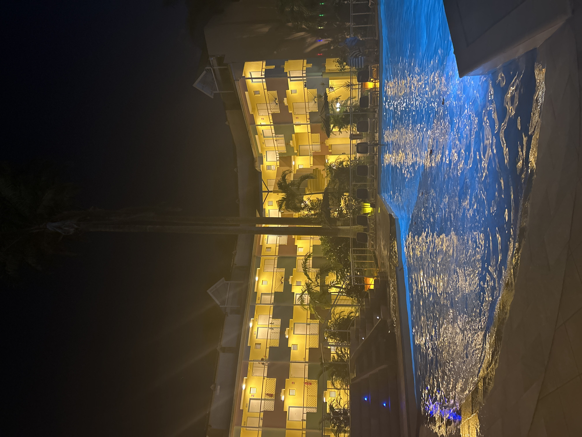 Nighttime scenes captured in Le Gosier resort area