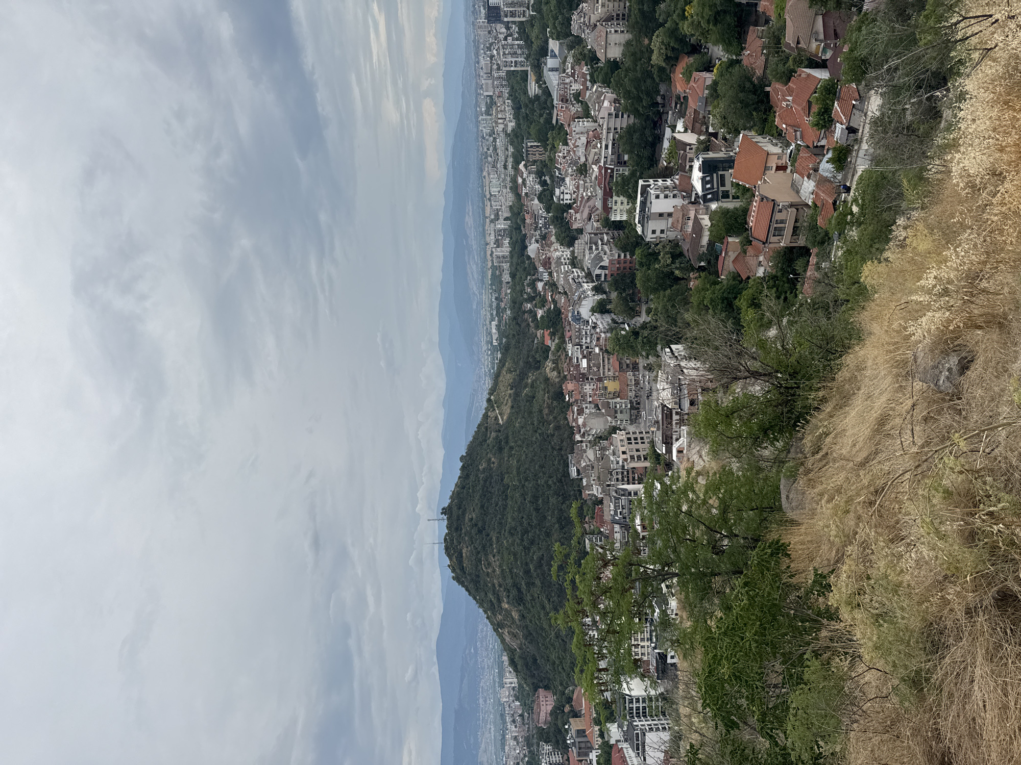 Monuments and hilltop views in Plovdiv on a cloudy afternoon