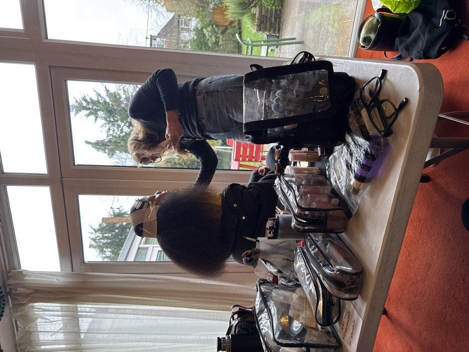 Photo shoot with makeup application documented at London residence