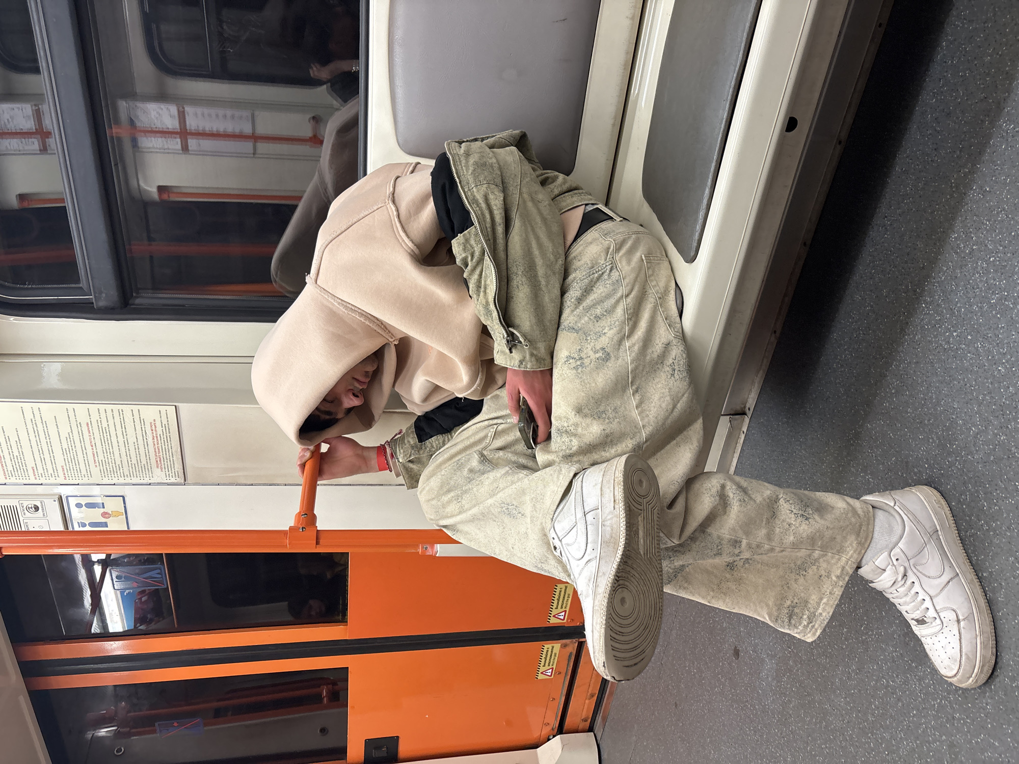 Late night subway passenger spotted in Sofia metro