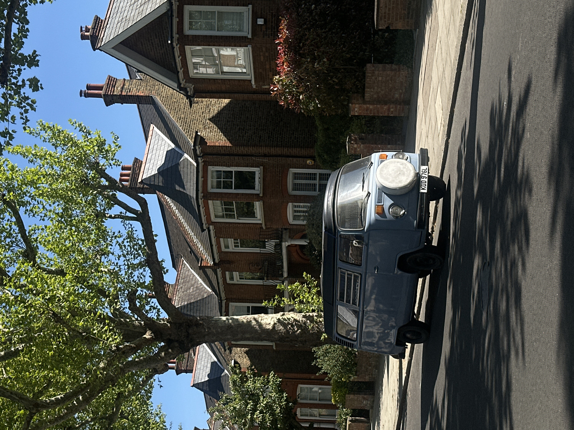 Blue VW camper van spotted in London residential area