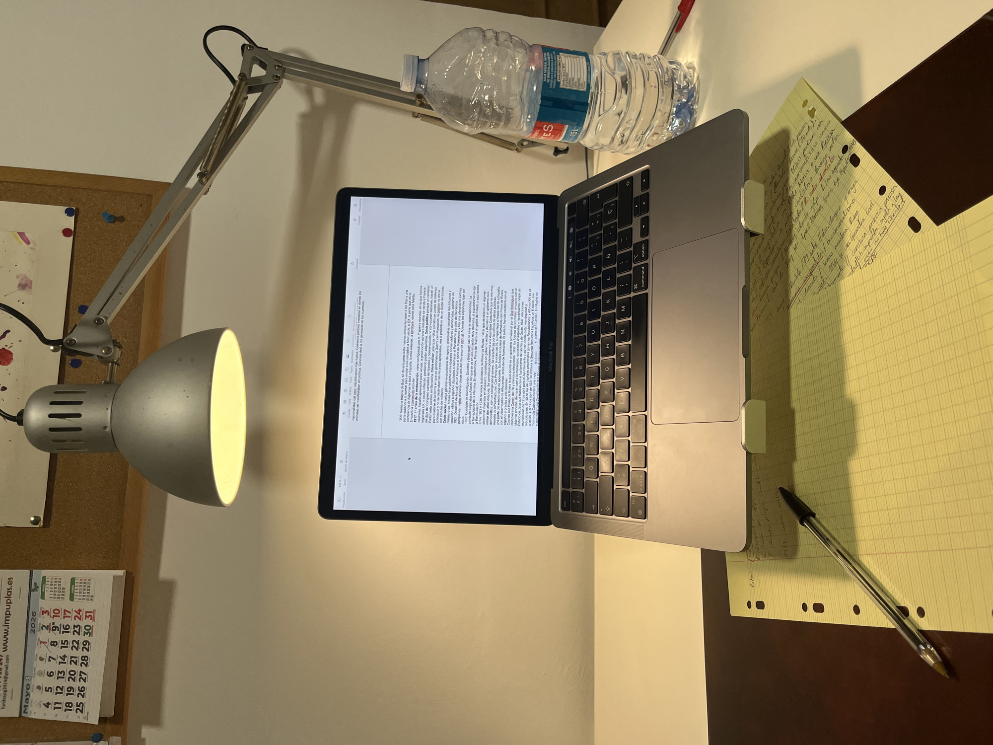 Late-night workspace documented in Torrent, Spain