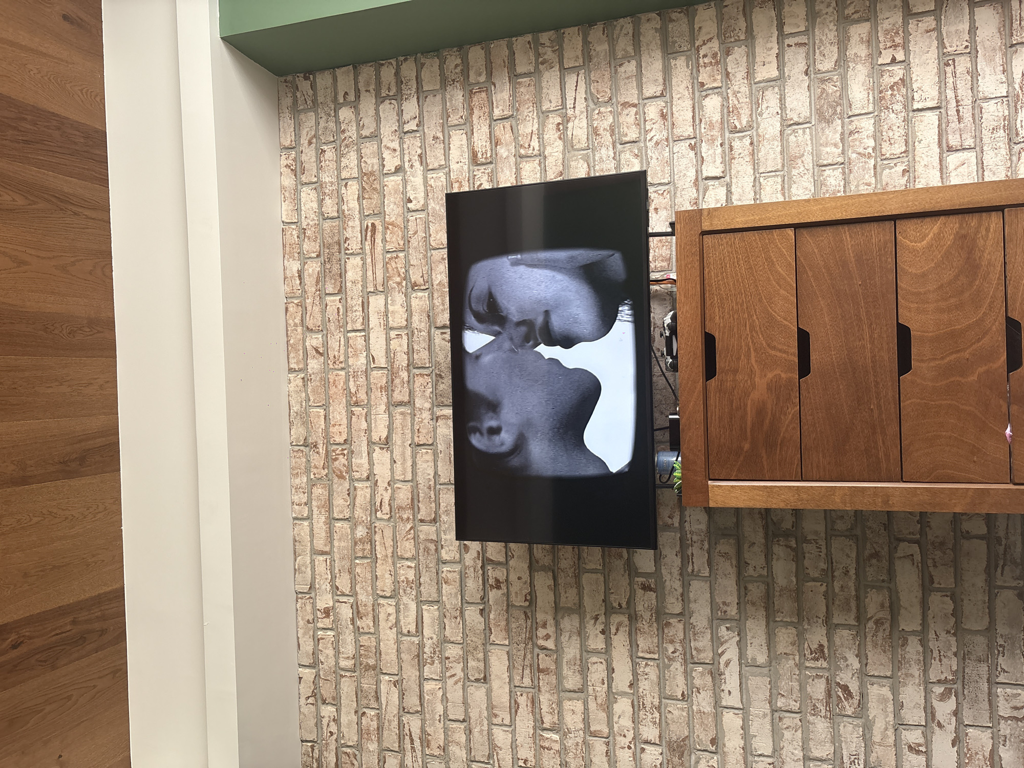 Large vertical display observed in modern Mexican interior space