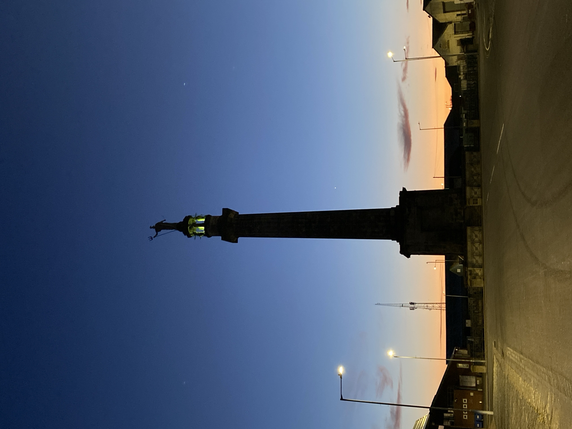 Monument photographed at dusk in Gorleston-on-Sea