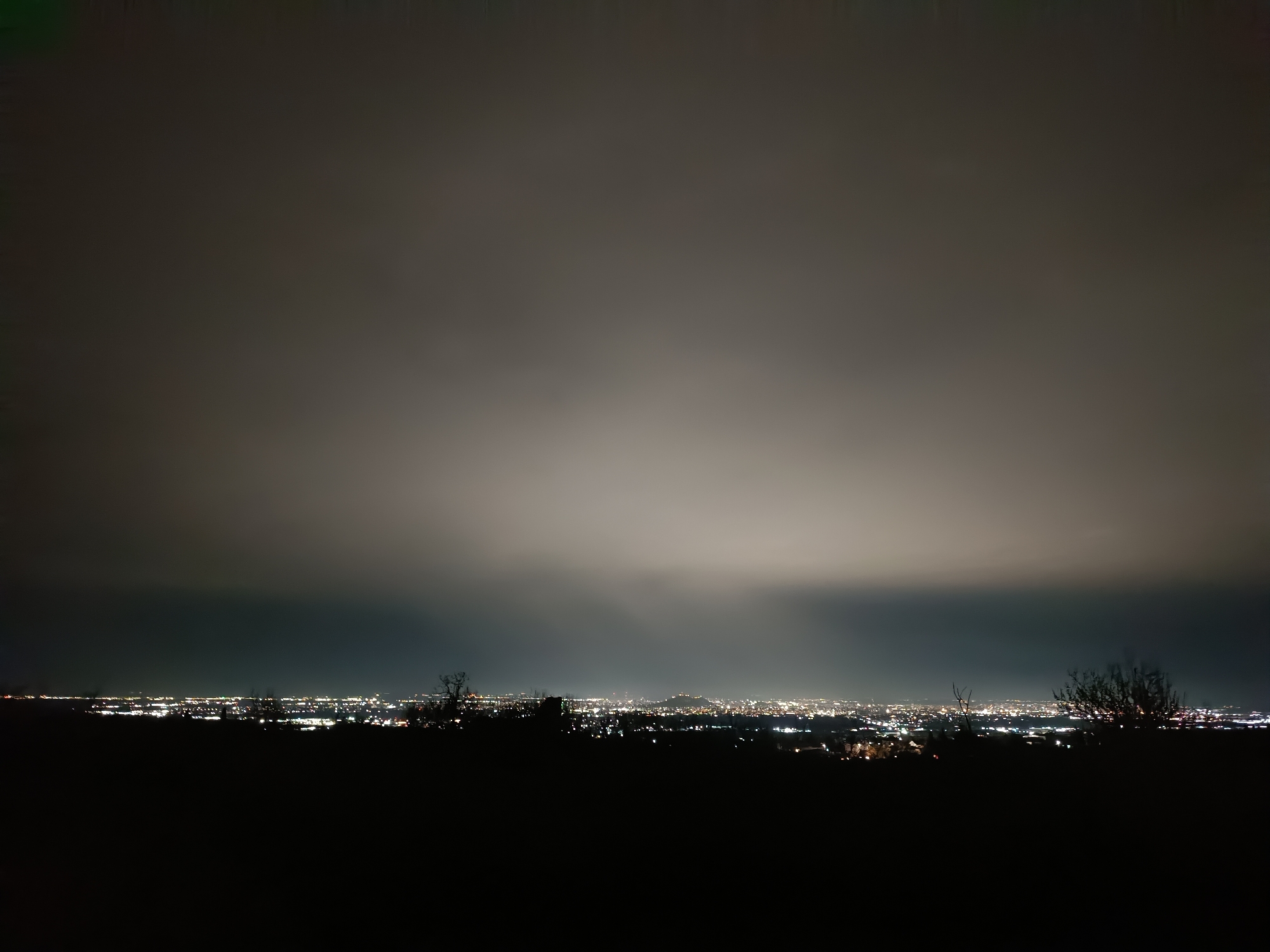 Nighttime cityscape views captured from elevated position near Markovo