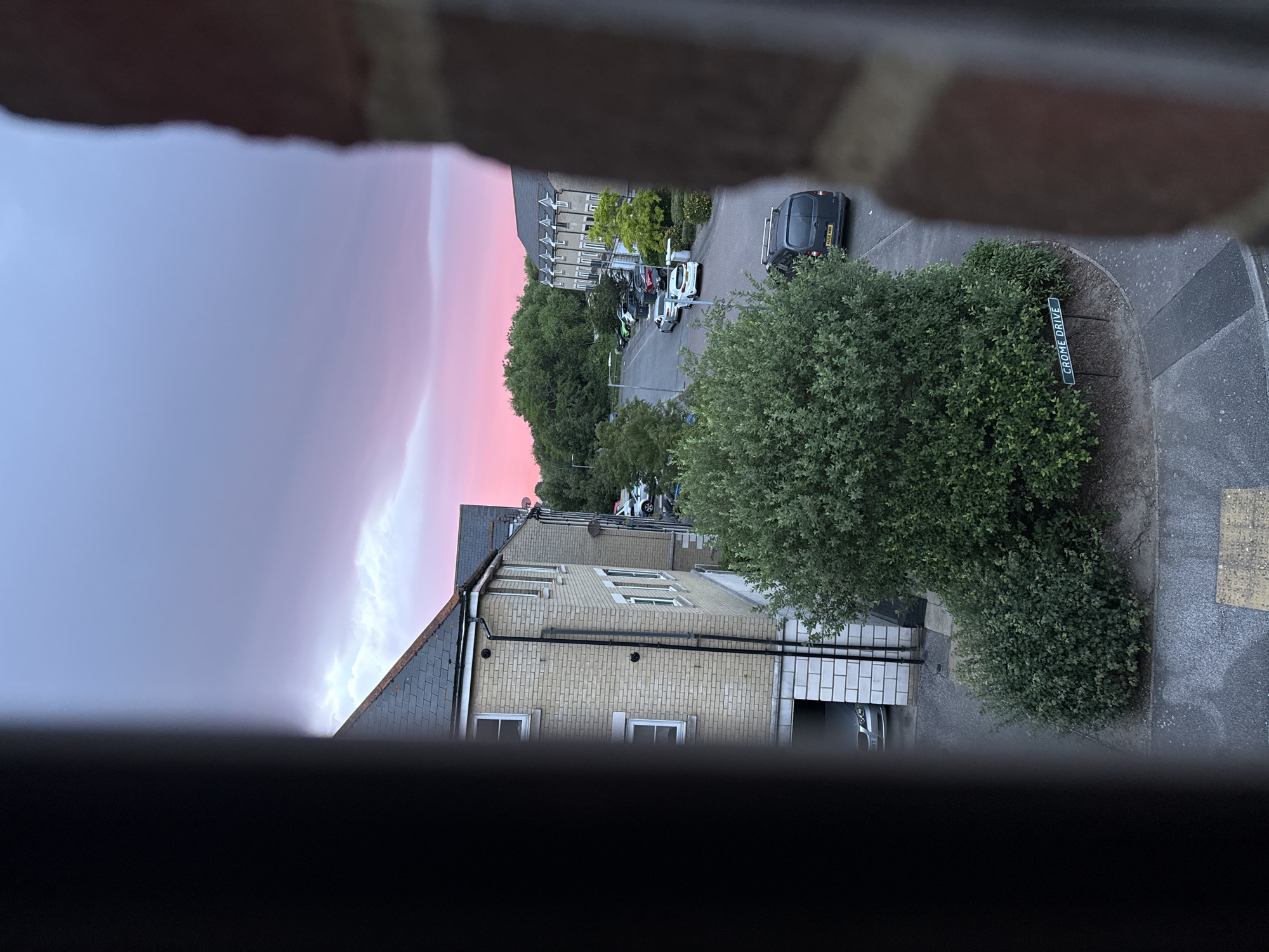 Vivid summer twilight over a Great Yarmouth residential street