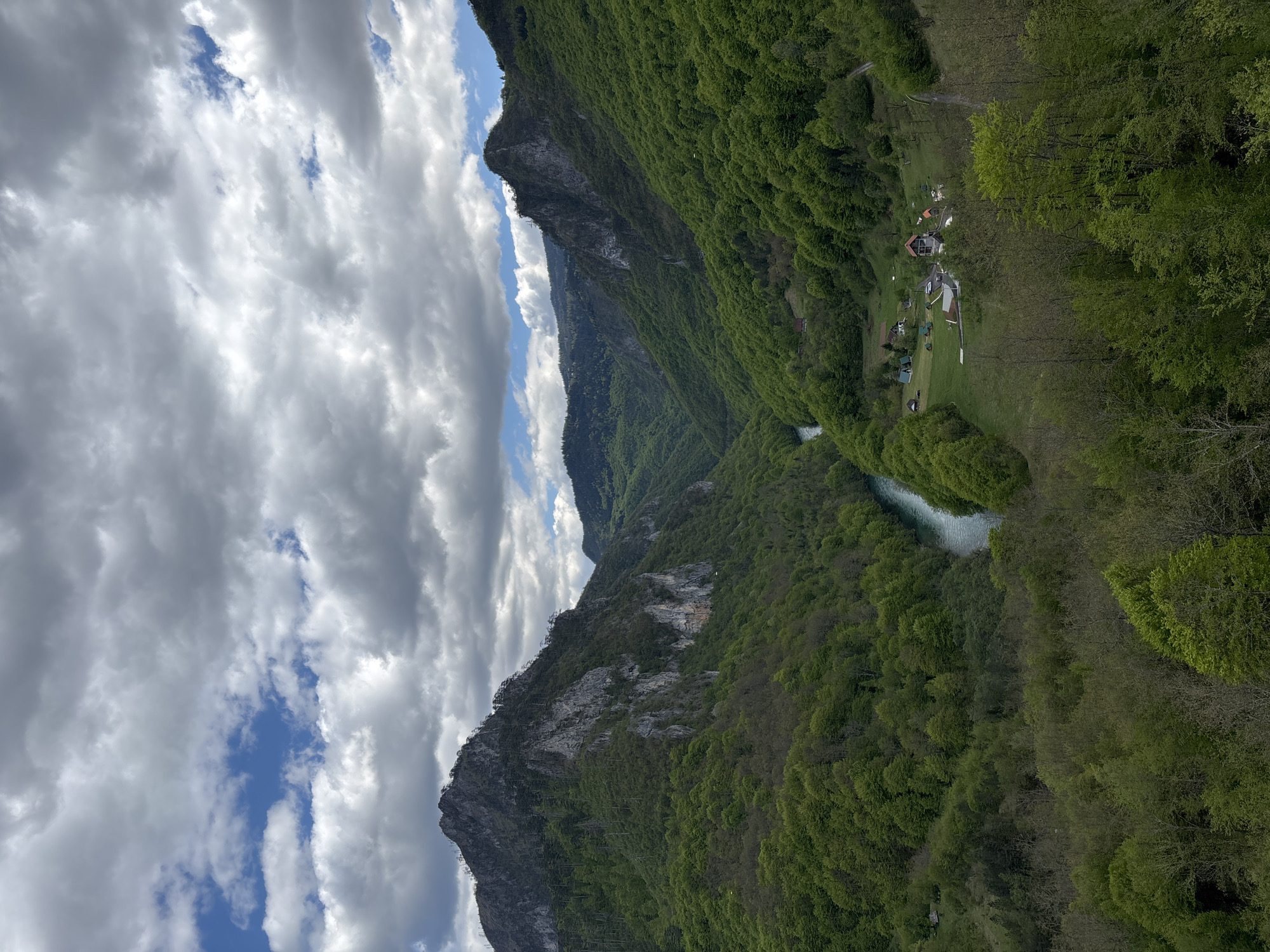 Mountain river canyon with turquoise waters documented by witness