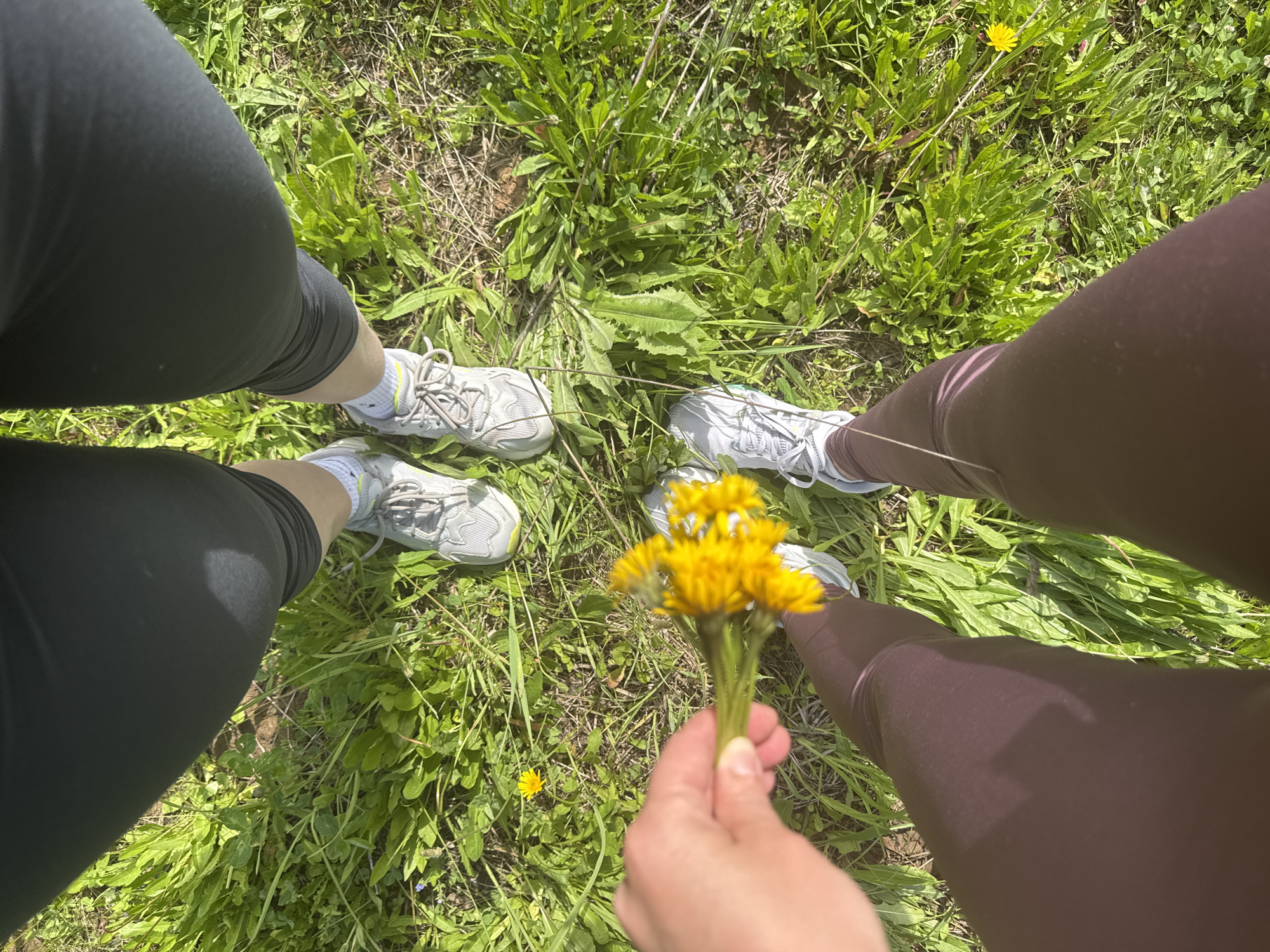 Two people enjoy sunny afternoon in Chaikovsky field