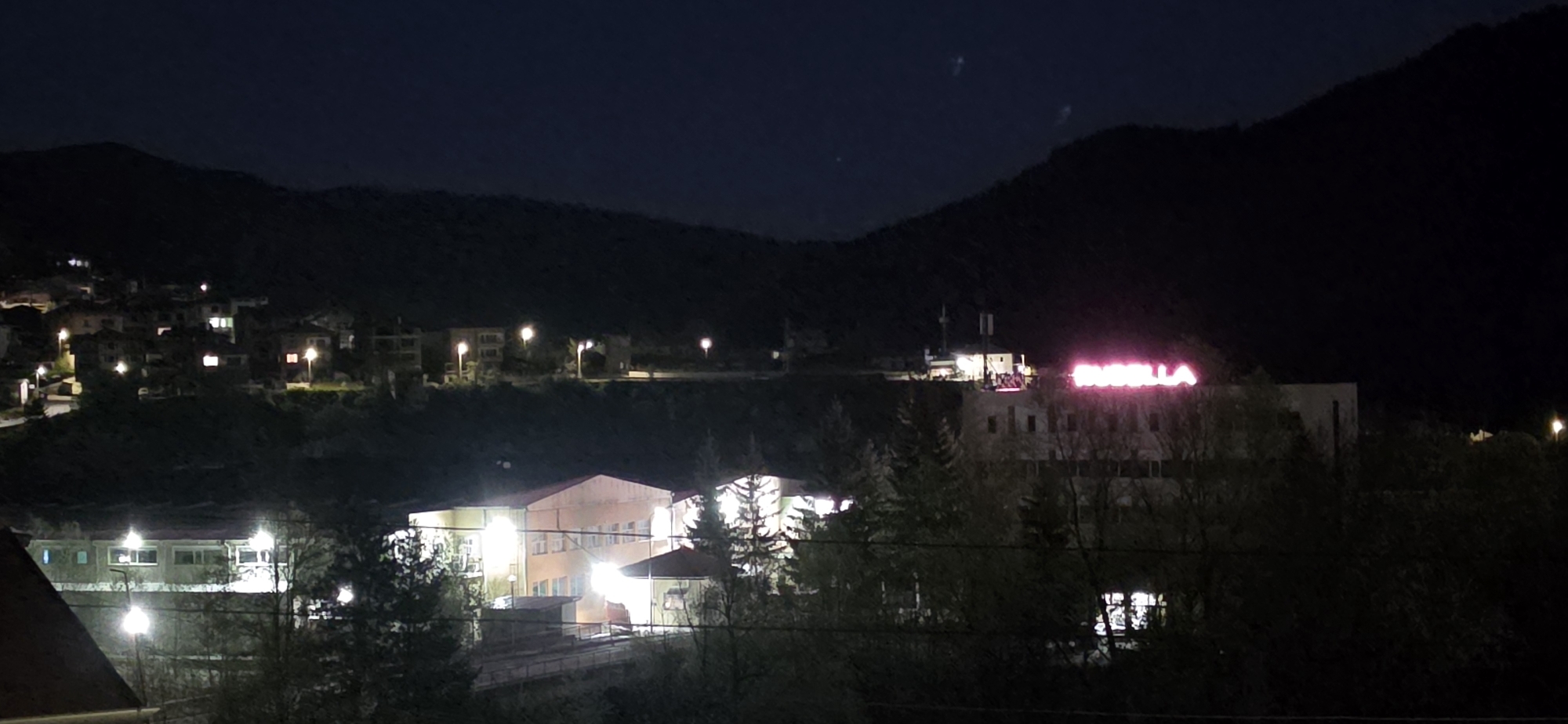 Night sky and moonlit mountain views documented in Rudozem