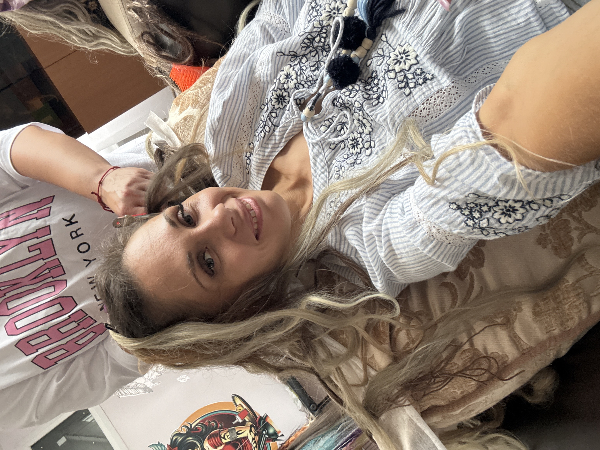 Hair braiding session from start to finish in Rusanovo