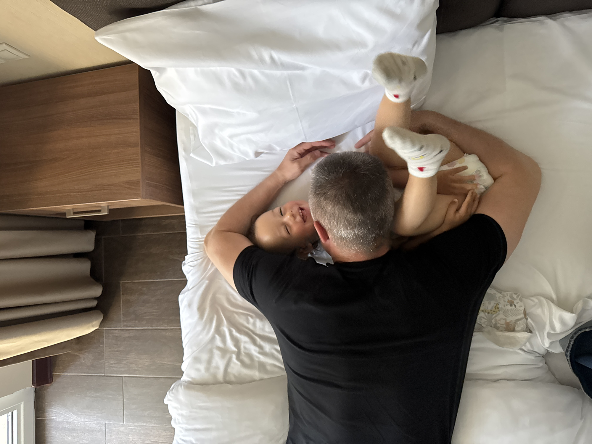 Family moments captured in Gagra hotel room