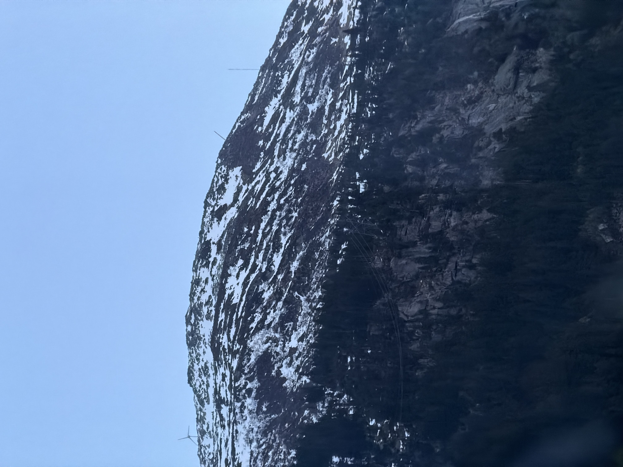 Snow-covered Alpine peak photographed in Göschenen, Switzerland