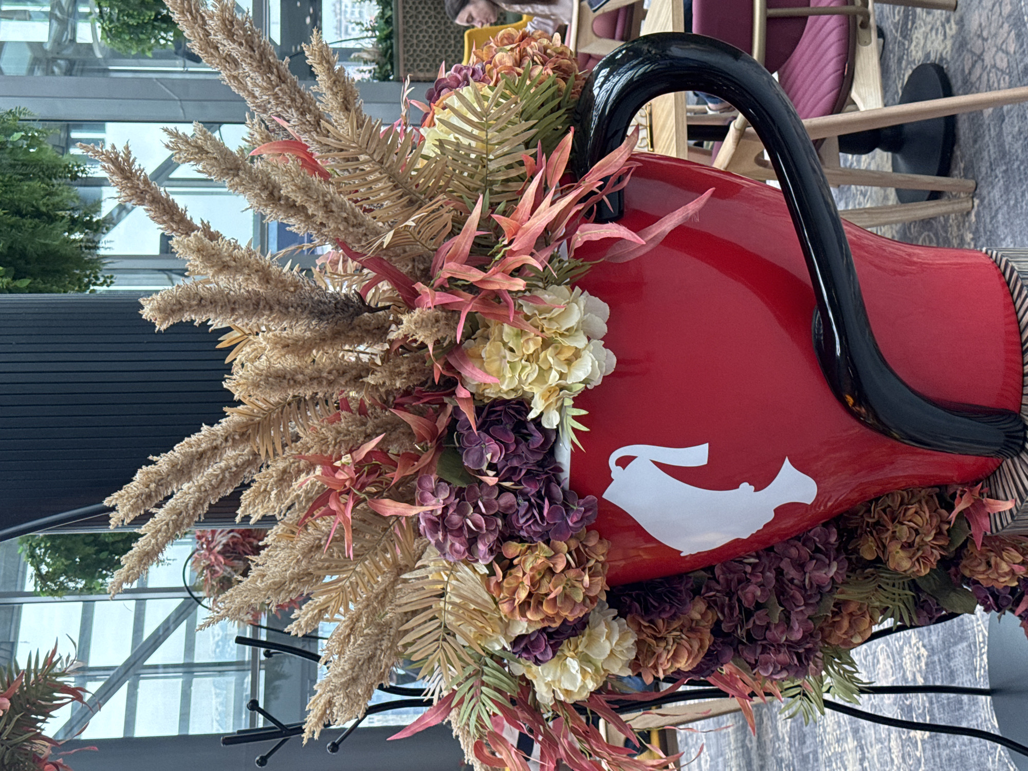 Oversized decorative teacup with dried flowers spotted in Sofia