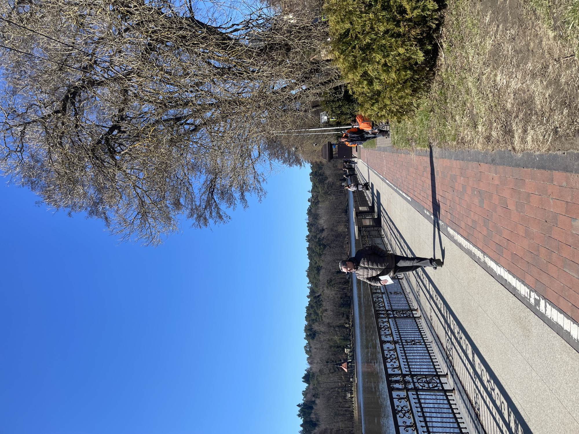 Man enjoys sunny morning on Svetlogorsk waterfront promenade