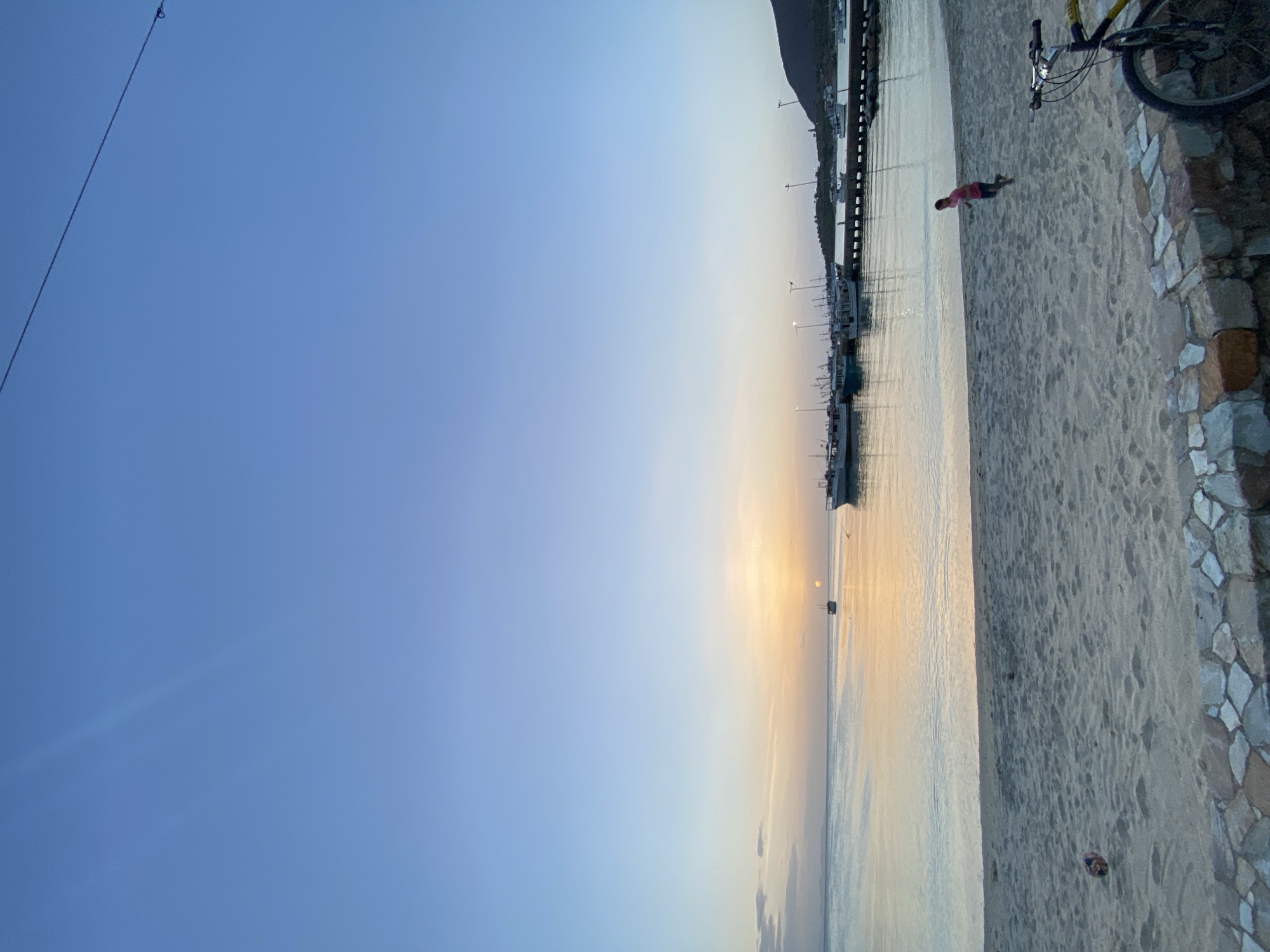Golden hour along Juan Griego's waterfront bay