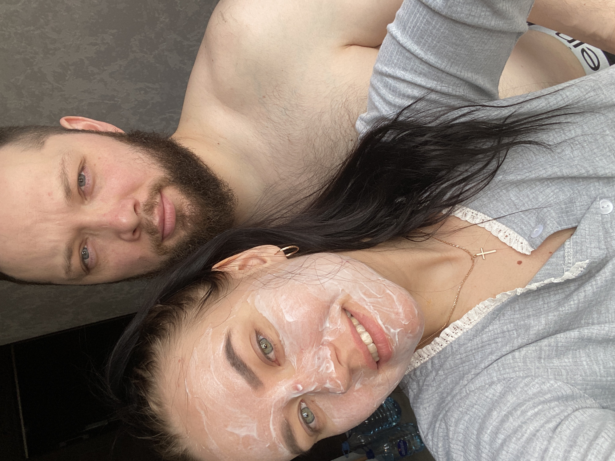 Personal care moments documented in Chaikovsky during morning hours