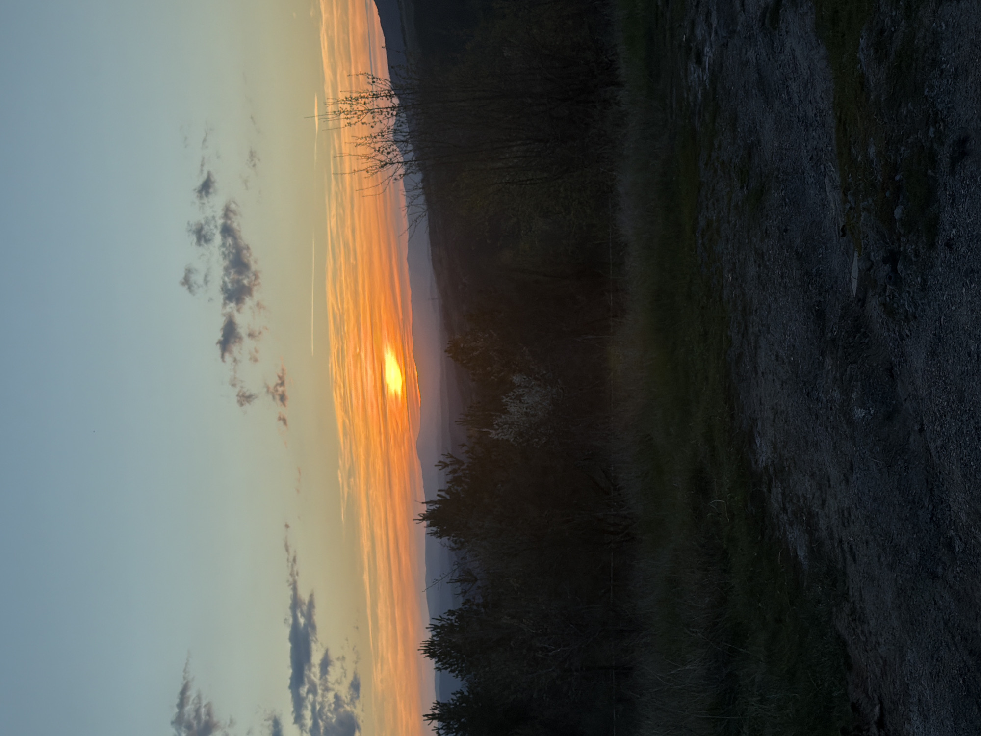 Sunset observed over Marchaevo, Bulgaria landscape Sunday evening