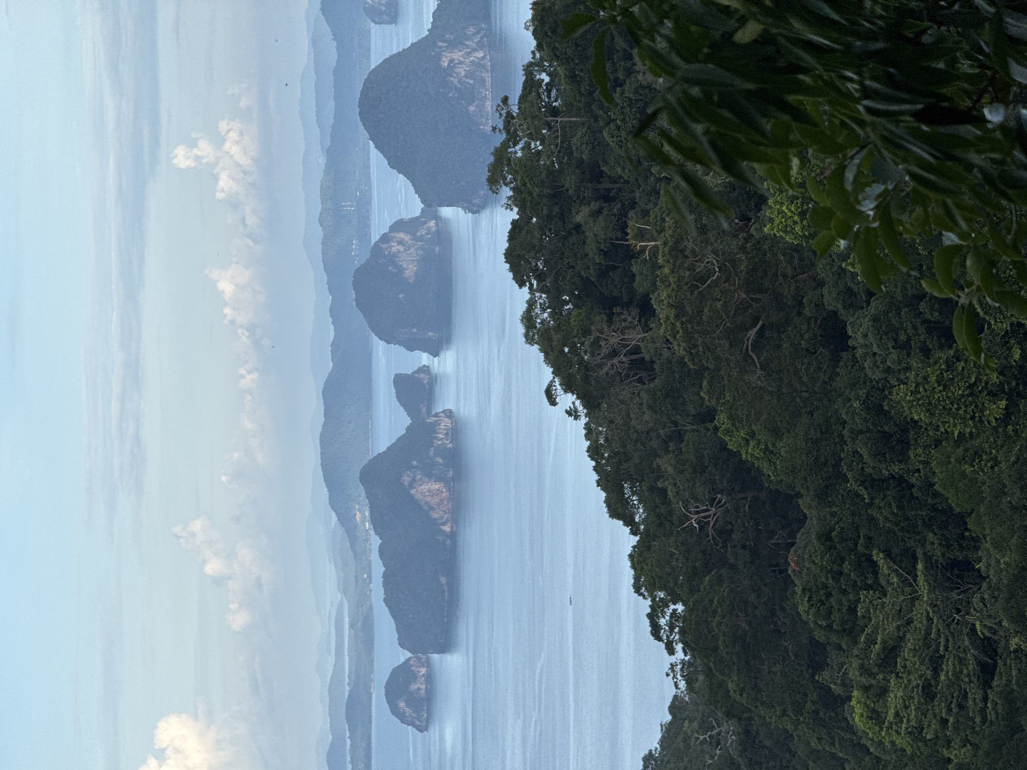 Panoramic views of Thai tropical seascape and jungle mountains