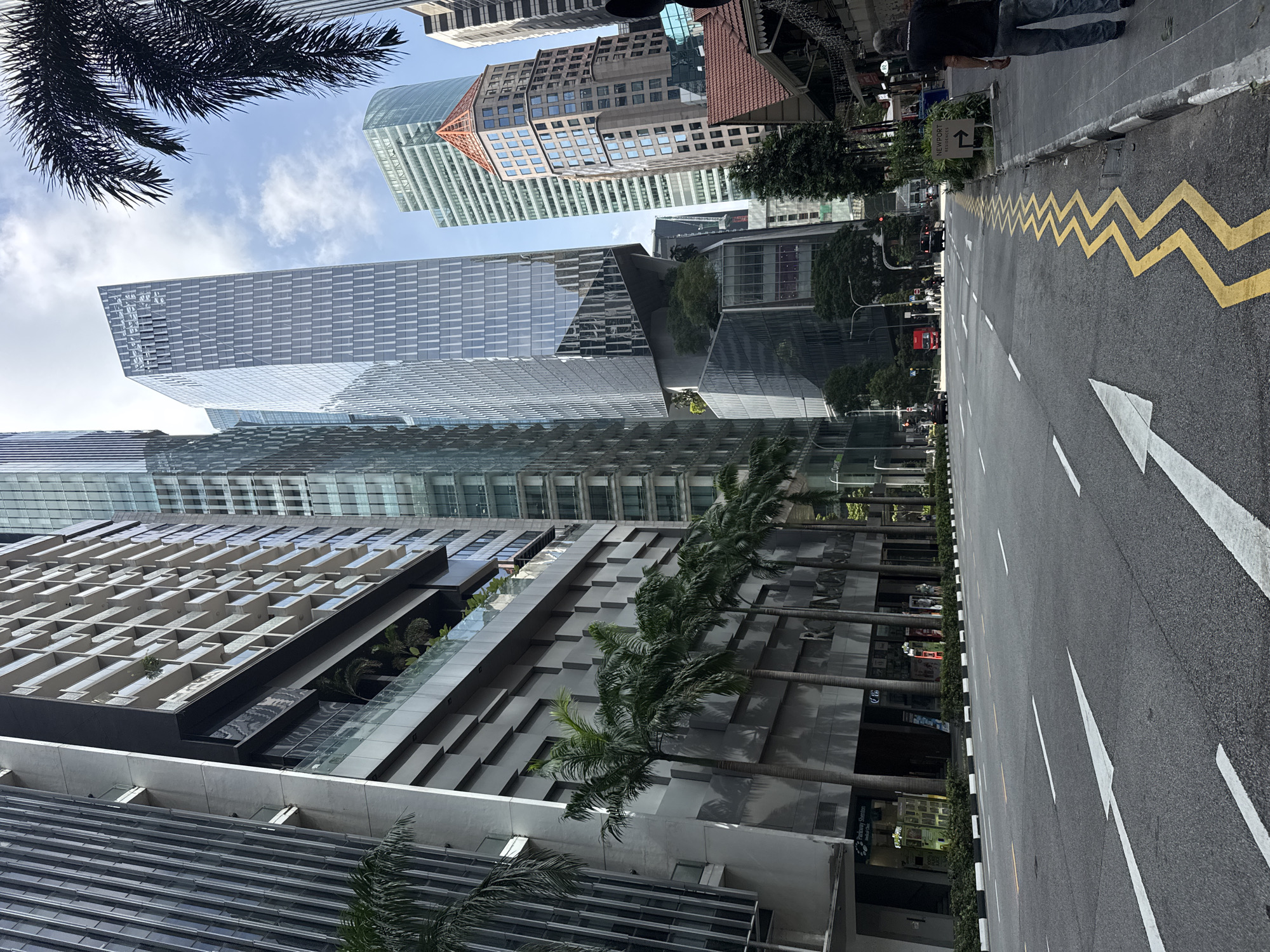 Singapore CBD and waterfront at dawn, streets to skyline