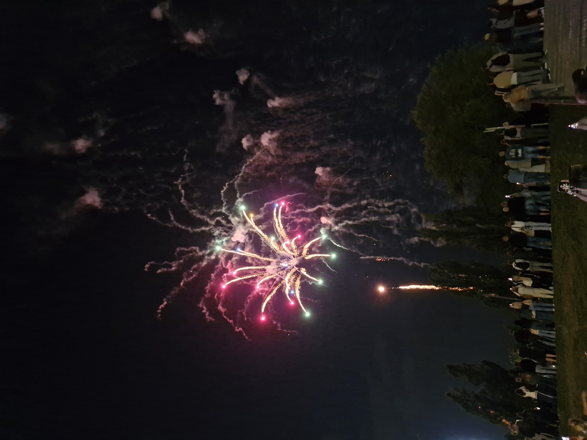 Fireworks display draws a crowd in Klaipėda, Lithuania