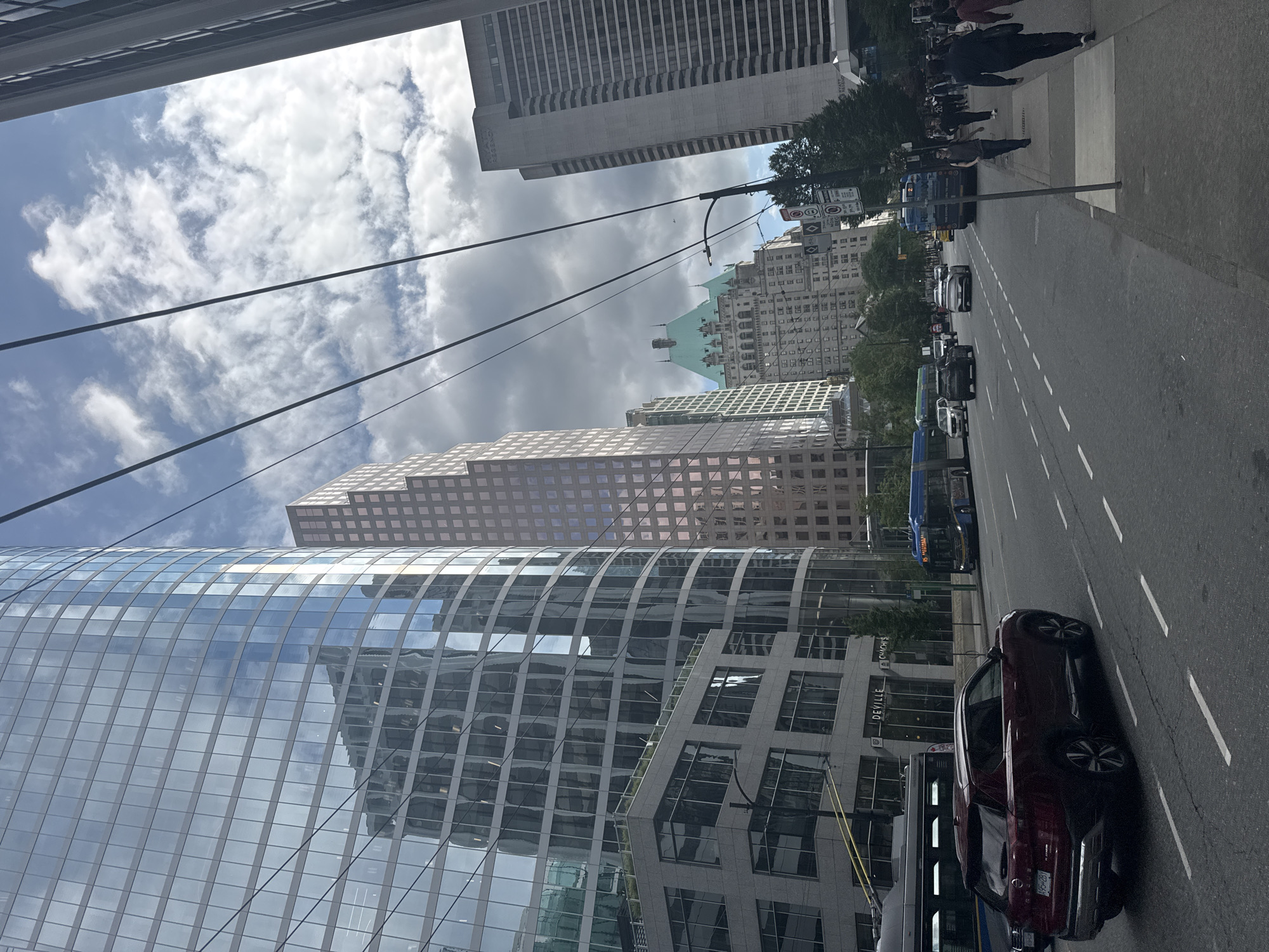 Downtown Vancouver financial district on a grey June day