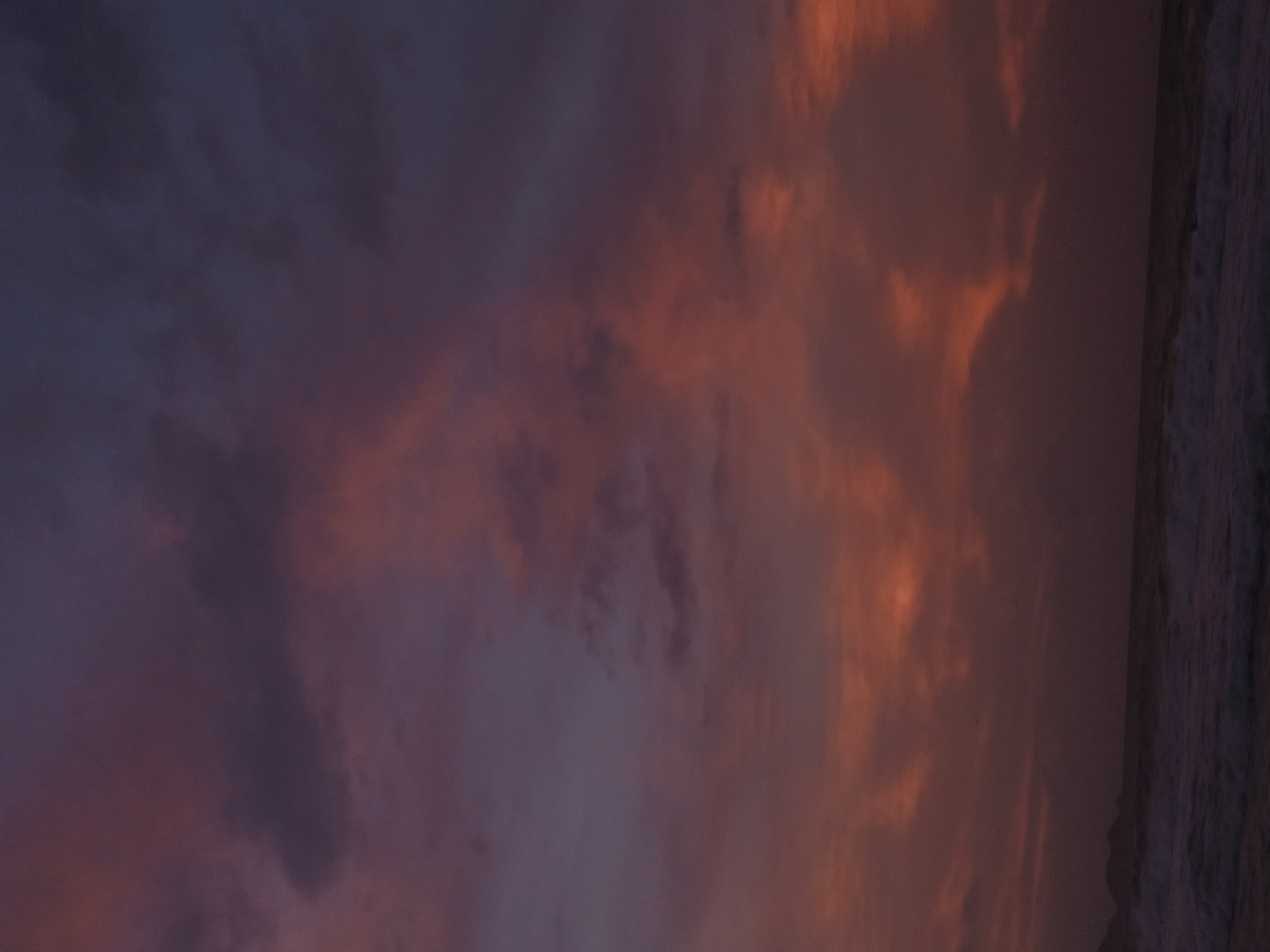 Dramatic twilight clouds photographed at Venezuelan beach