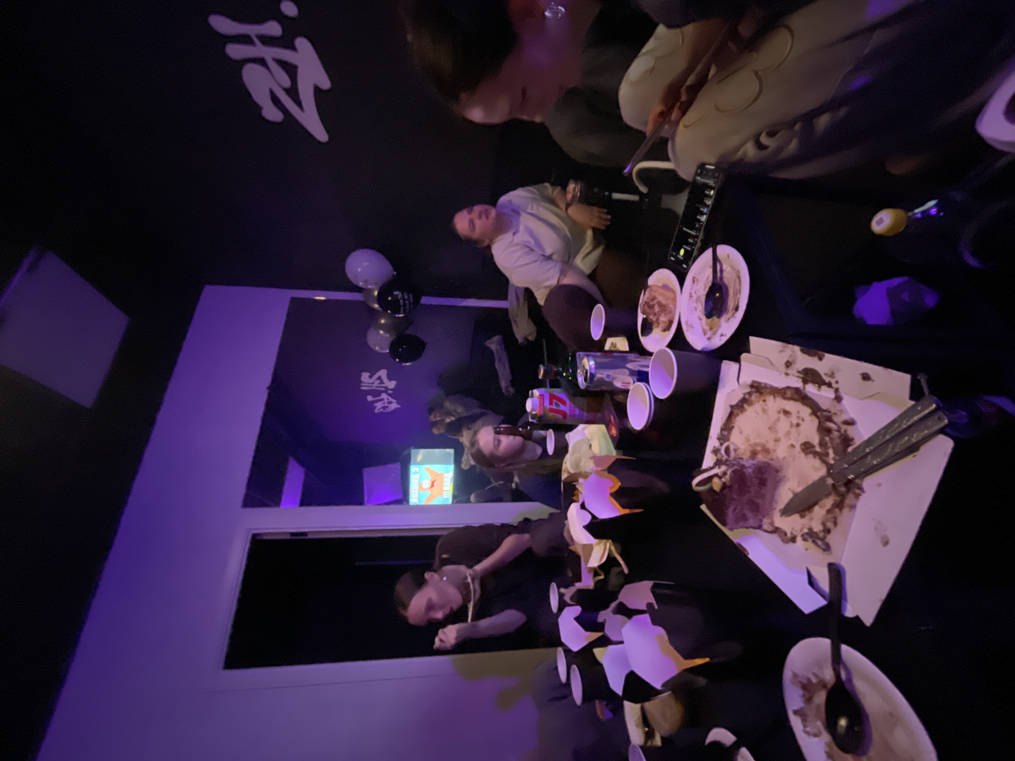 Group celebrates with food and drinks in Krasnoyarsk