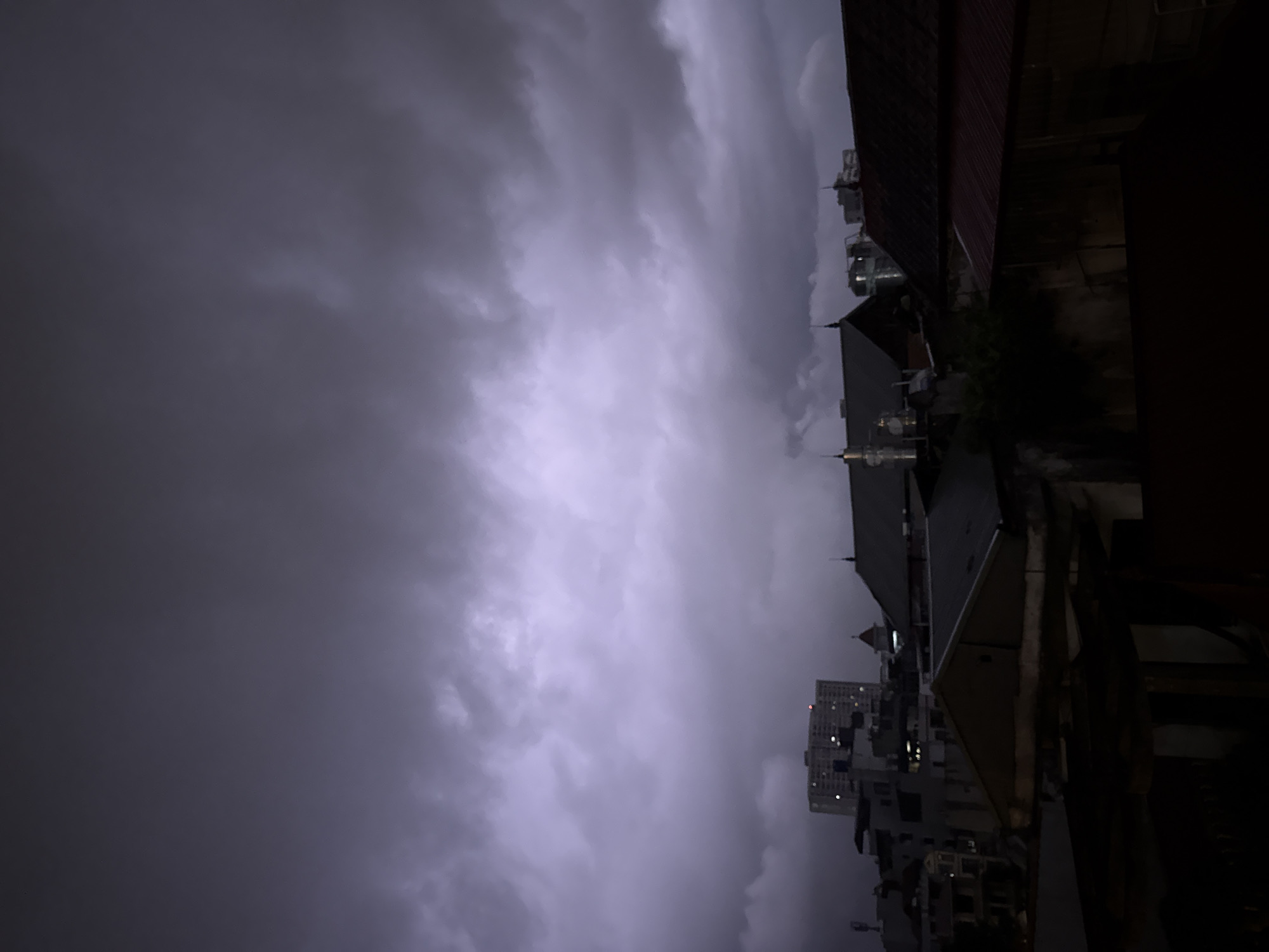 Storm clouds and lightning observed over Hà Nội