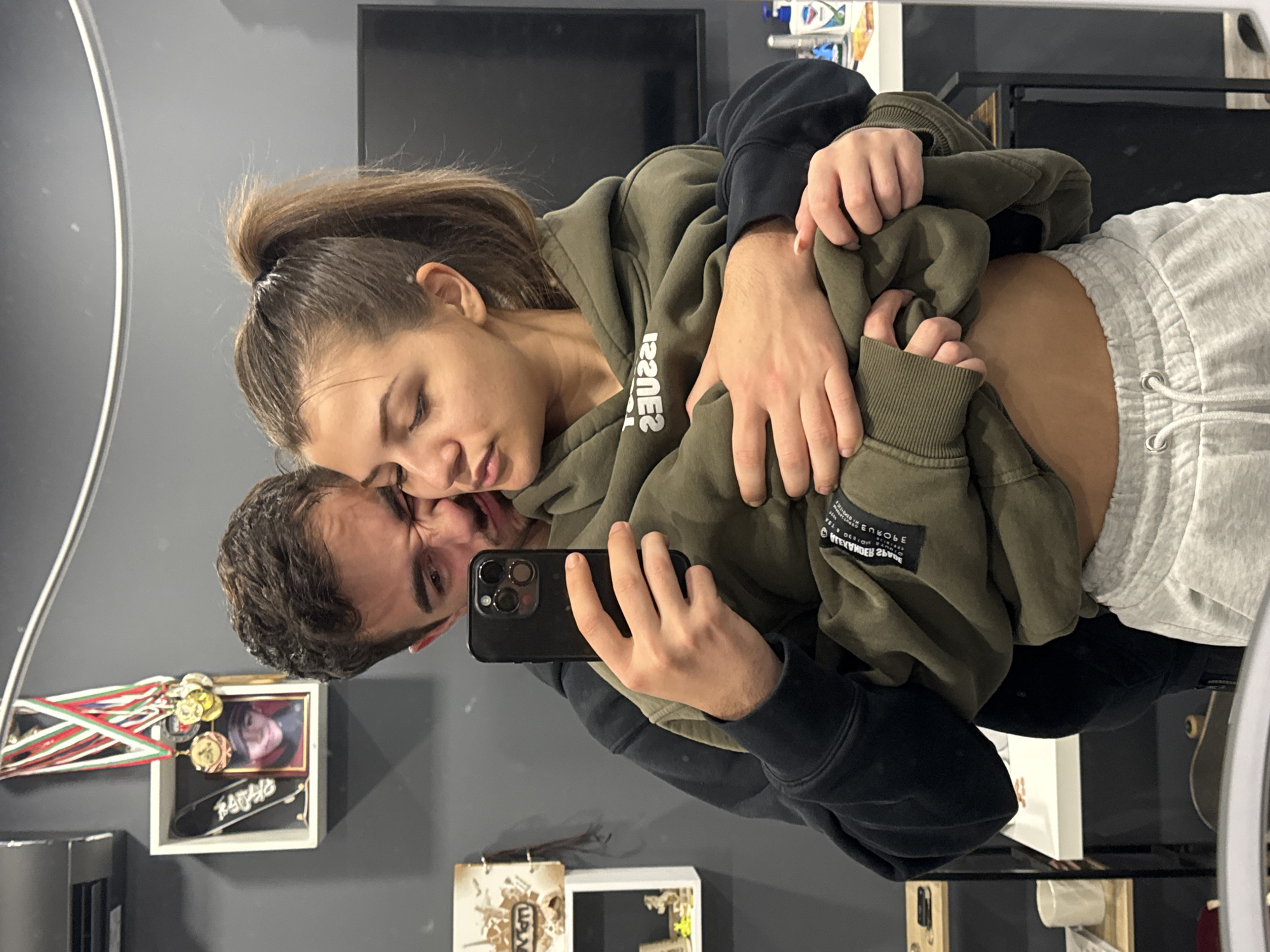 Intimate couple moments captured indoors in Sofia