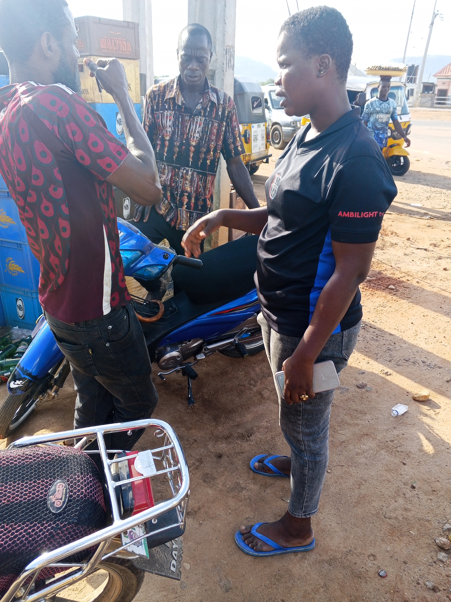 Afternoon activity at a roadside shop in Zango-ndaji, Nigeria