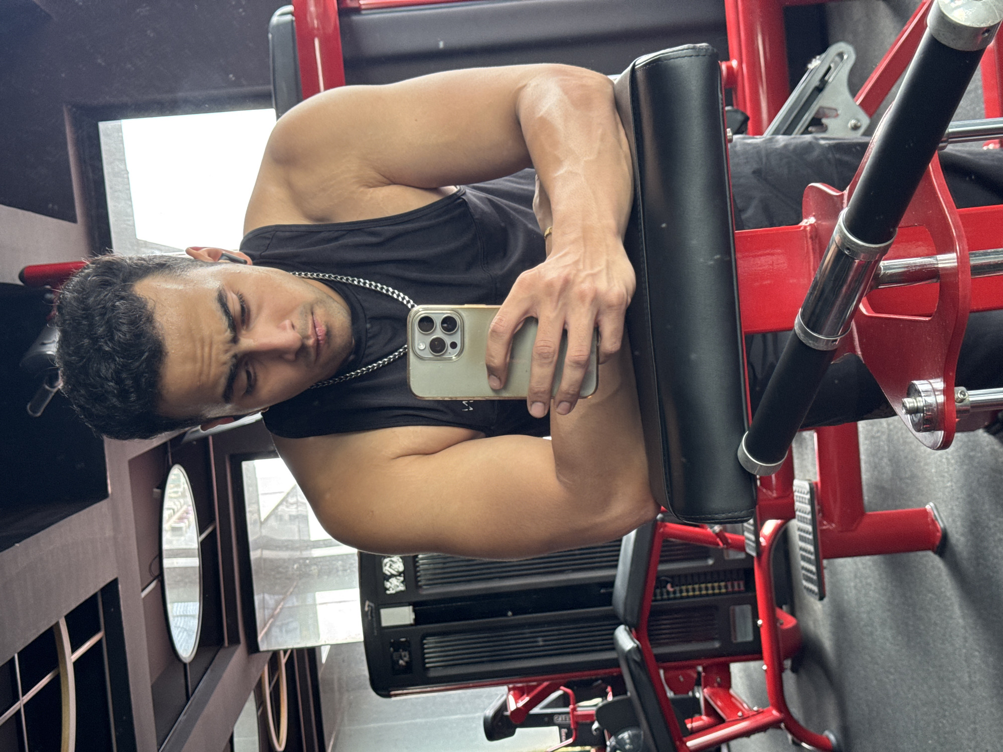 Gym workout session documented across exercises and selfies in Kolkata