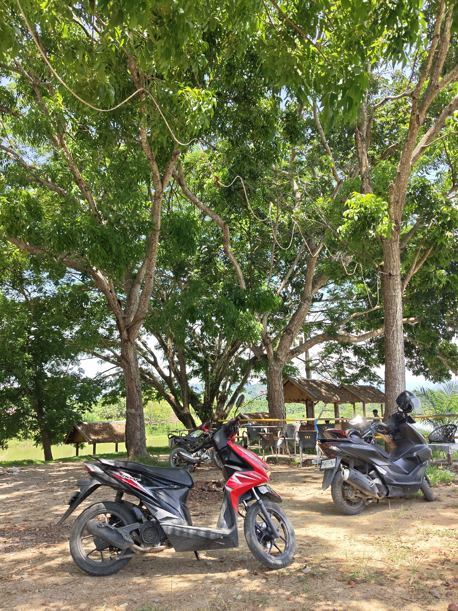 Morning lakeside café visit documented in Garab, Indonesia