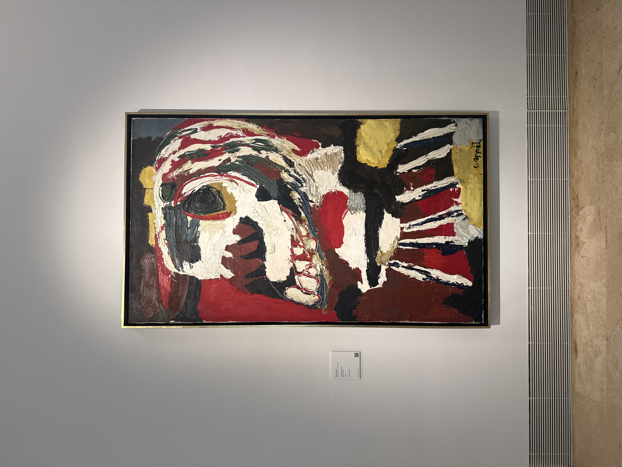 Abstract painting displayed in Madrid art gallery