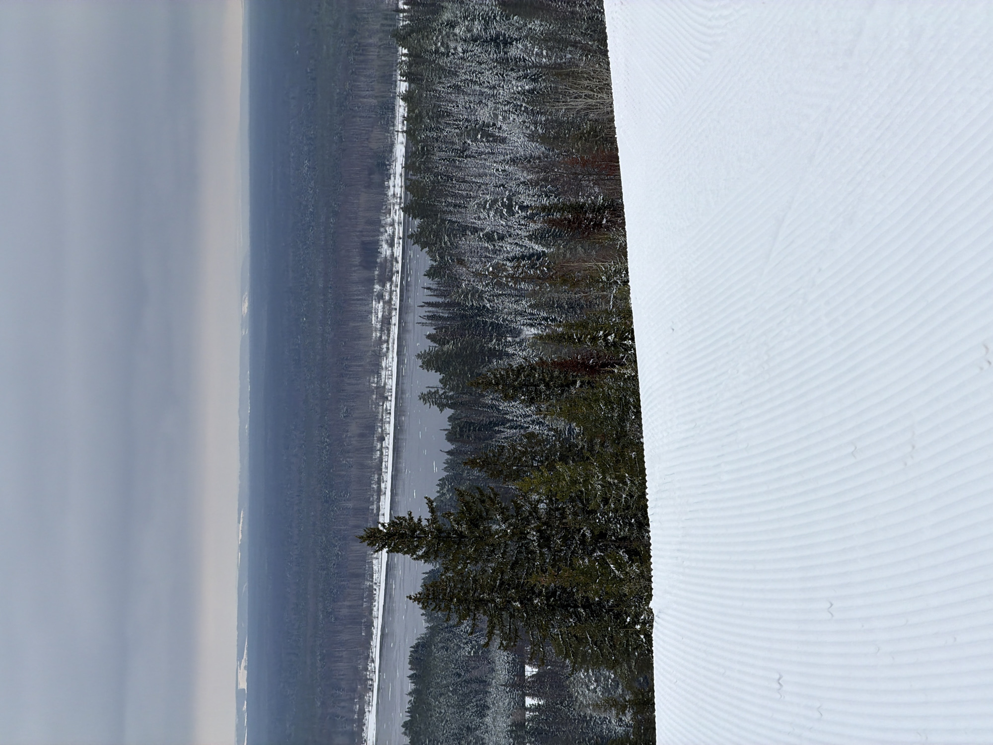 Spring snow conditions documented at Нечкино ski resort