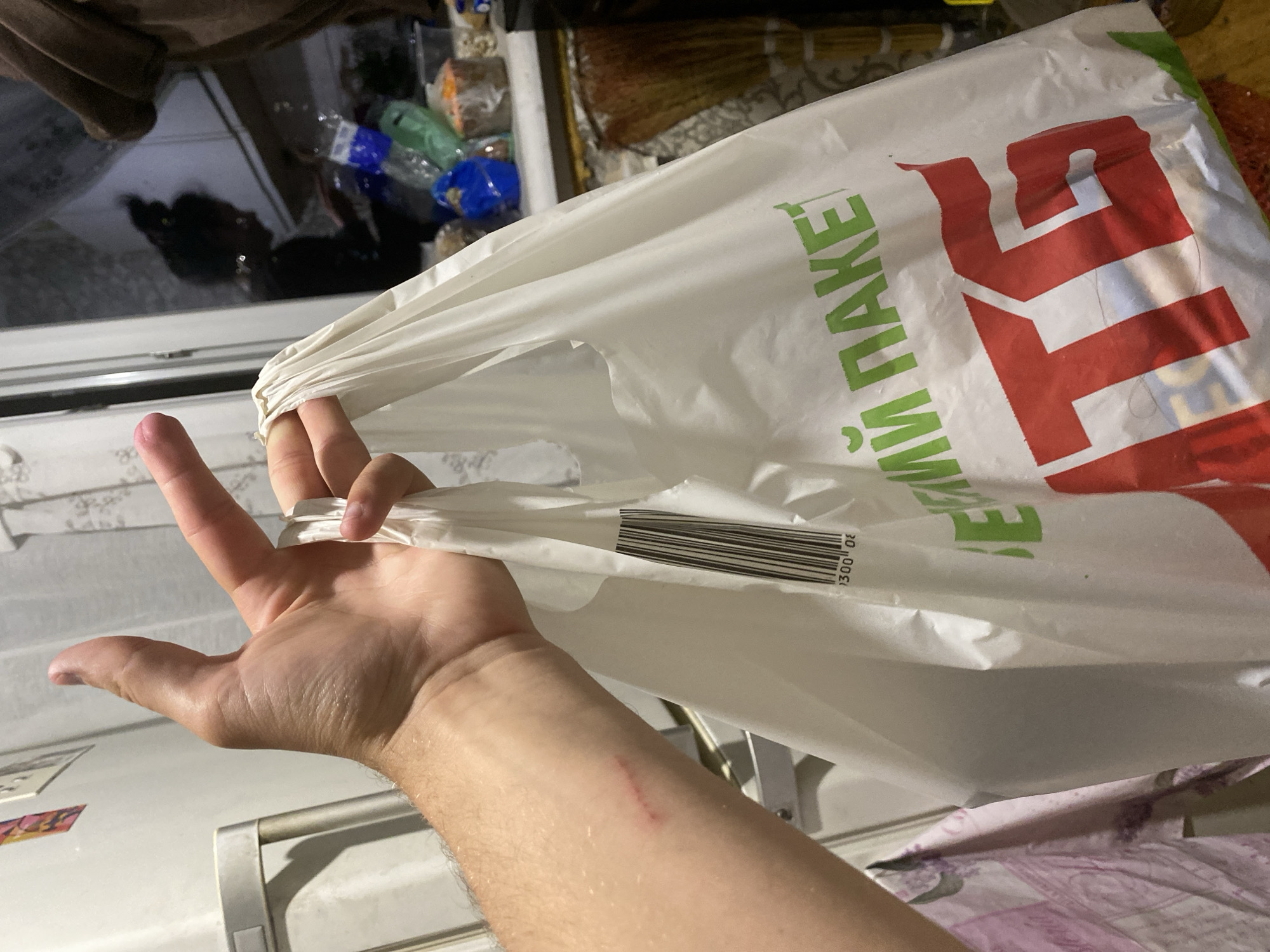 Evening domestic routine captured in Poltava home