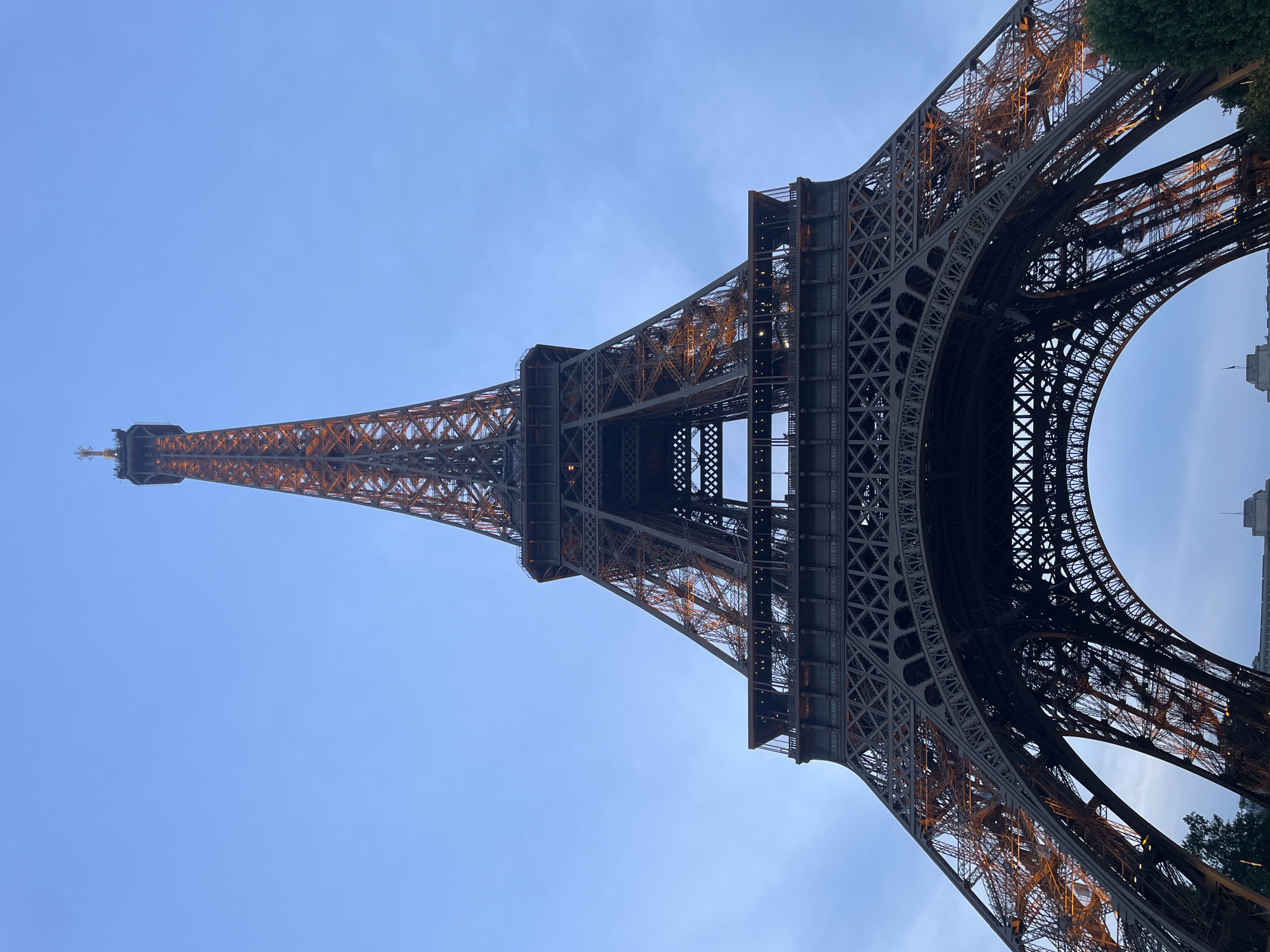 Evening crowds gather at Eiffel Tower on June 7