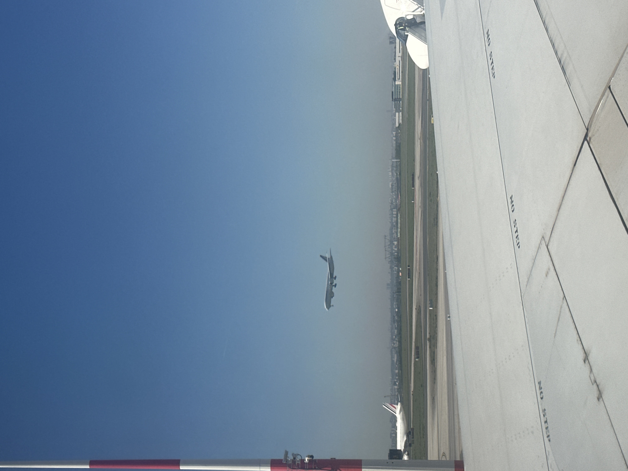 Airport activity captured from aerial view in Tremblay-en-France