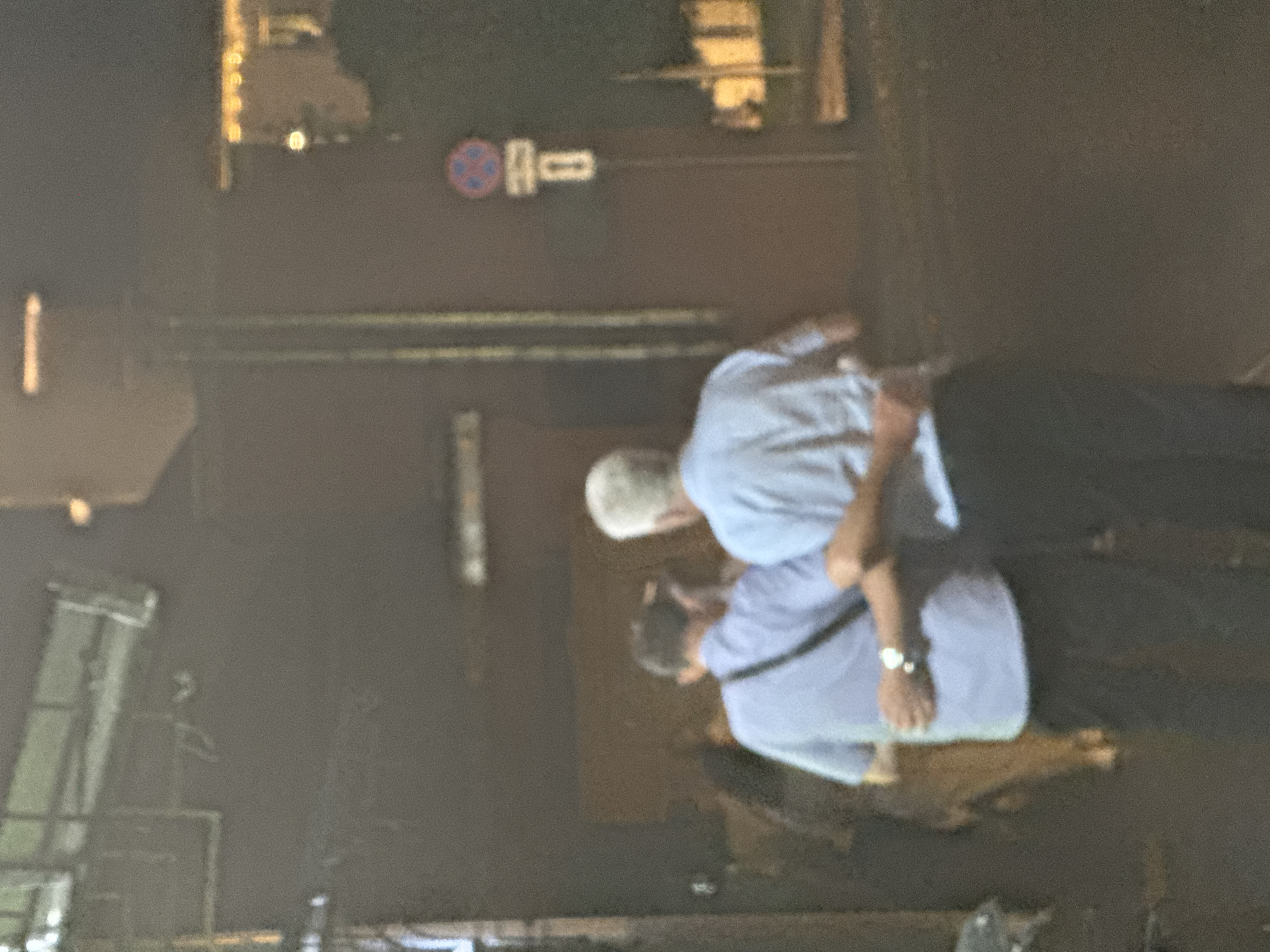 Two people photographed on Moscow street