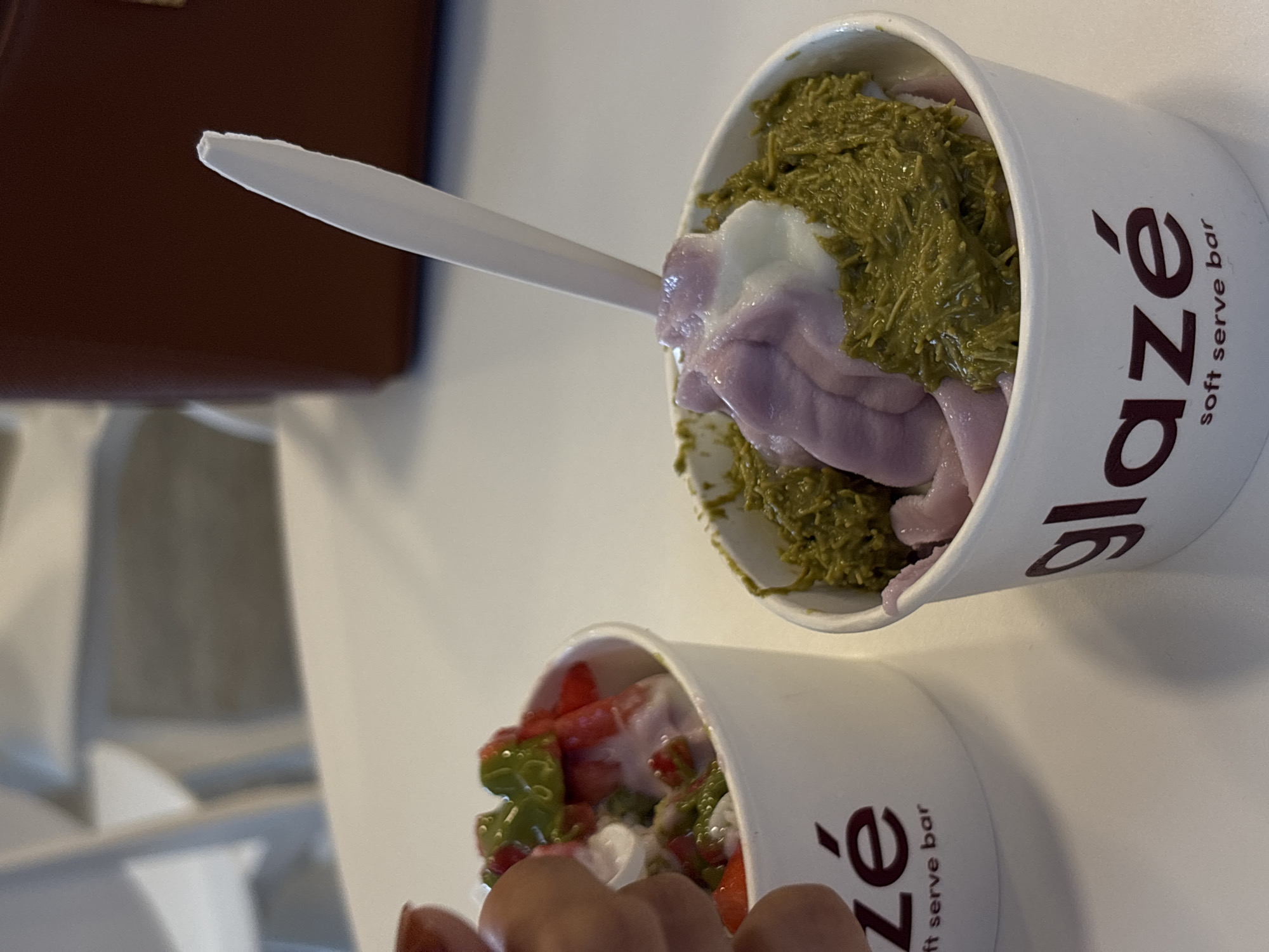 Colorful soft-serve cups at a dessert bar in Boca del Río