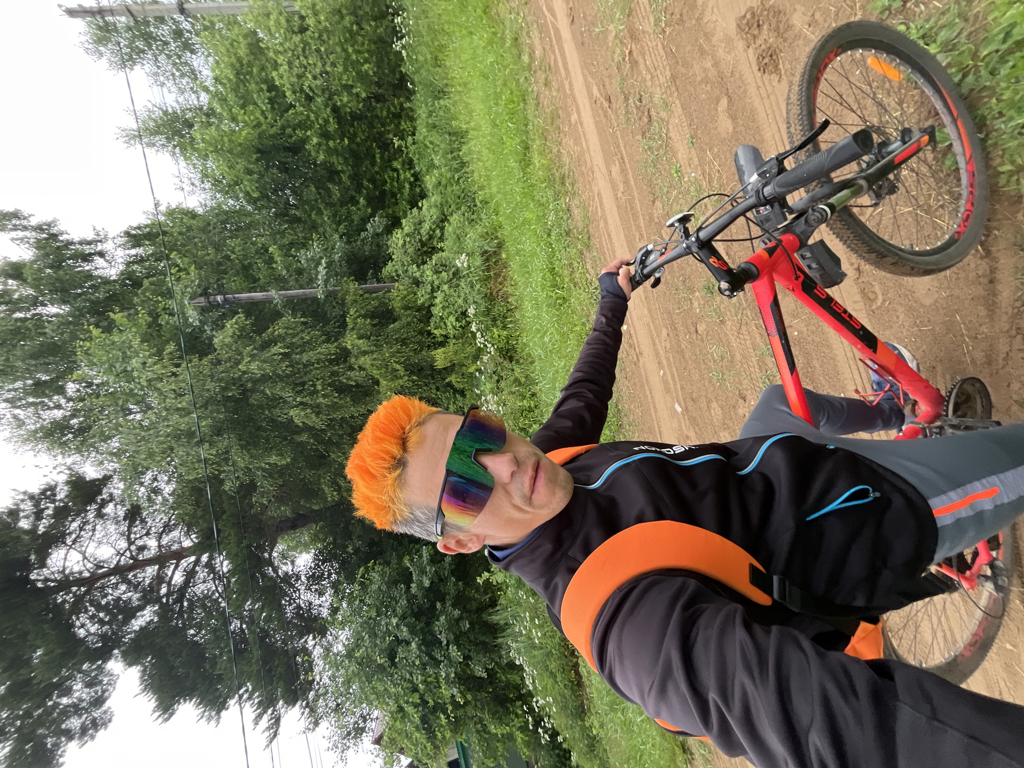 Early morning cycling adventure with coffee break in Chaikovsky