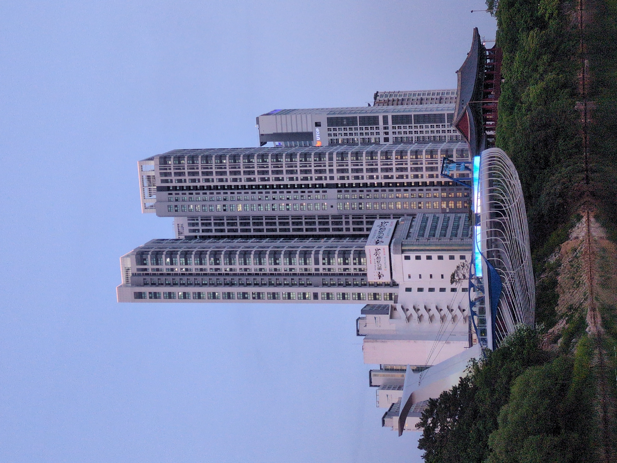 Modern apartment buildings photographed in Ulsan, South Korea
