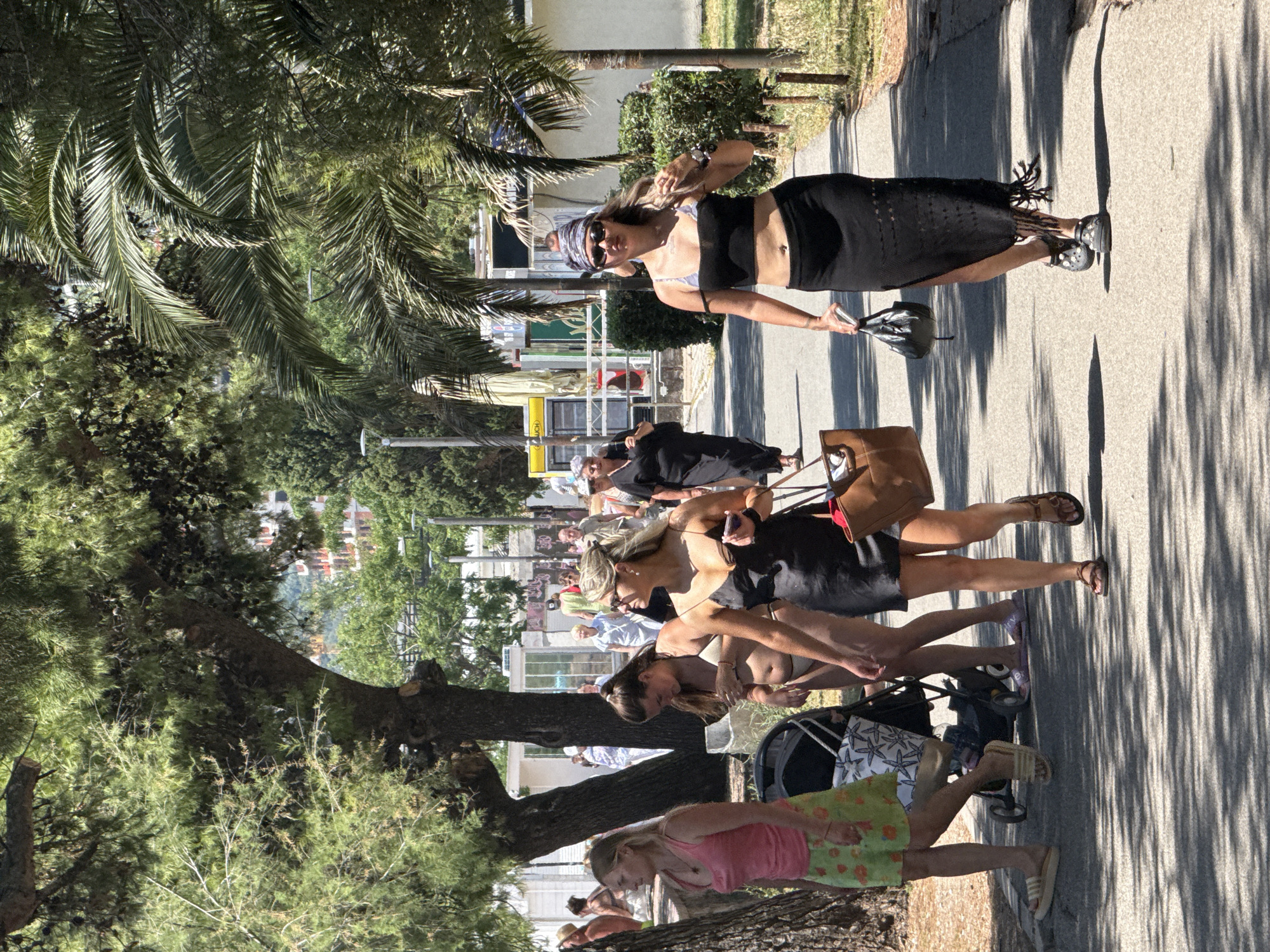 Summer beach day unfolds in Boreti, Montenegro coastal resort