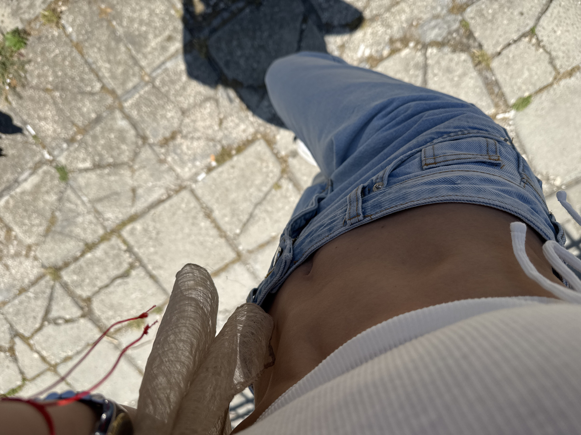 Summer style details on a Varna paved plaza