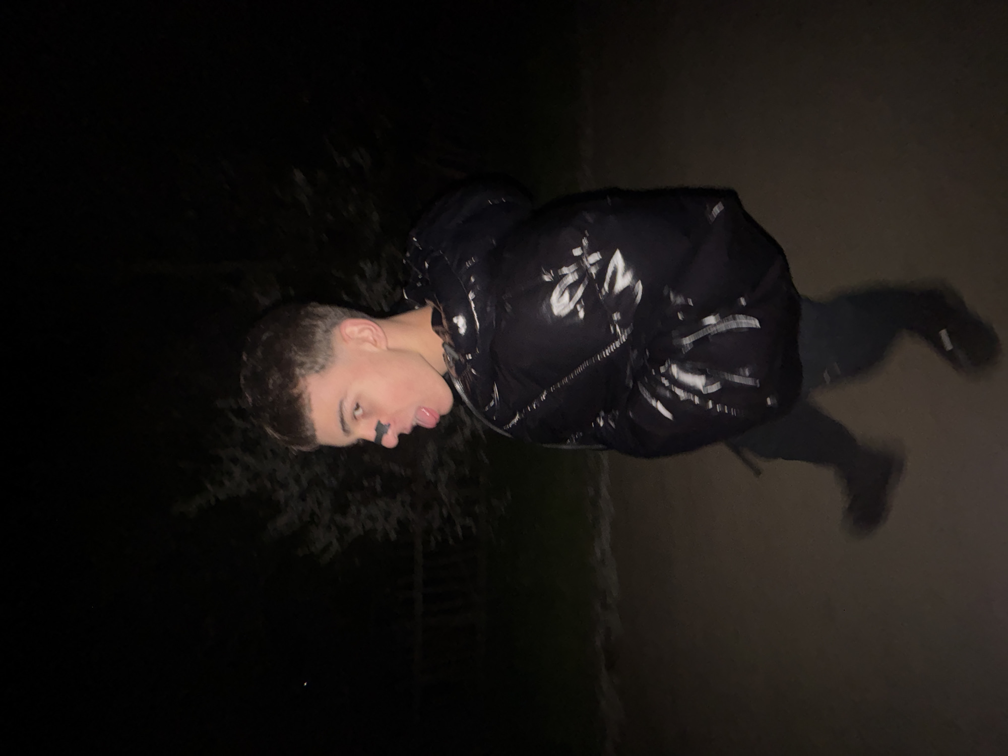 Man in puffer jacket spotted at night in Lehchevo