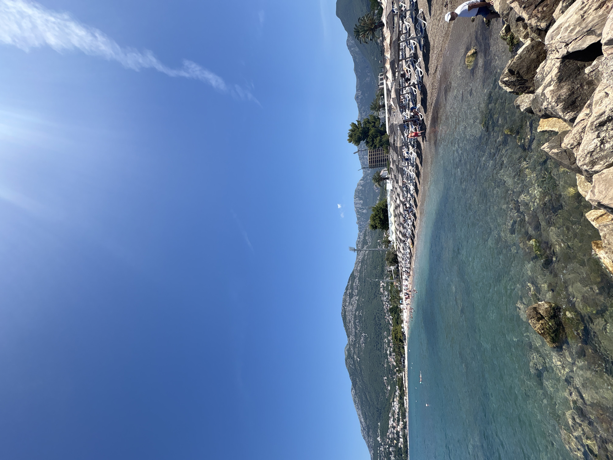 Cruise ship morning off the Bar, Montenegro coastline
