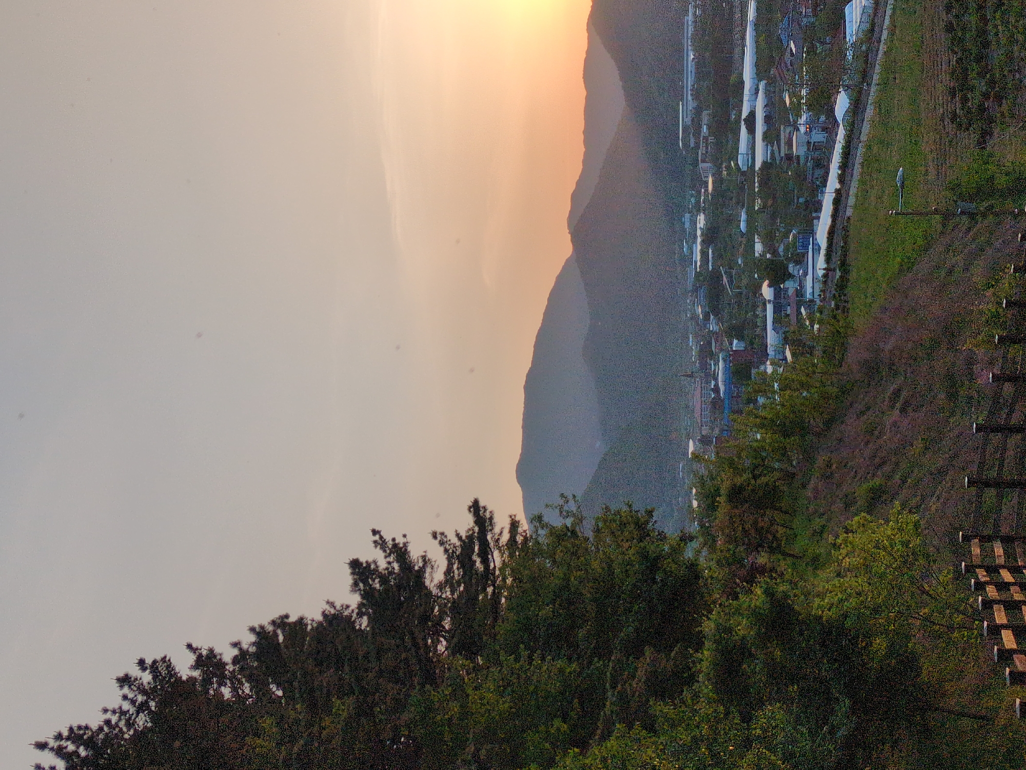 Sunset documented across Iwon, South Korea mountain landscape